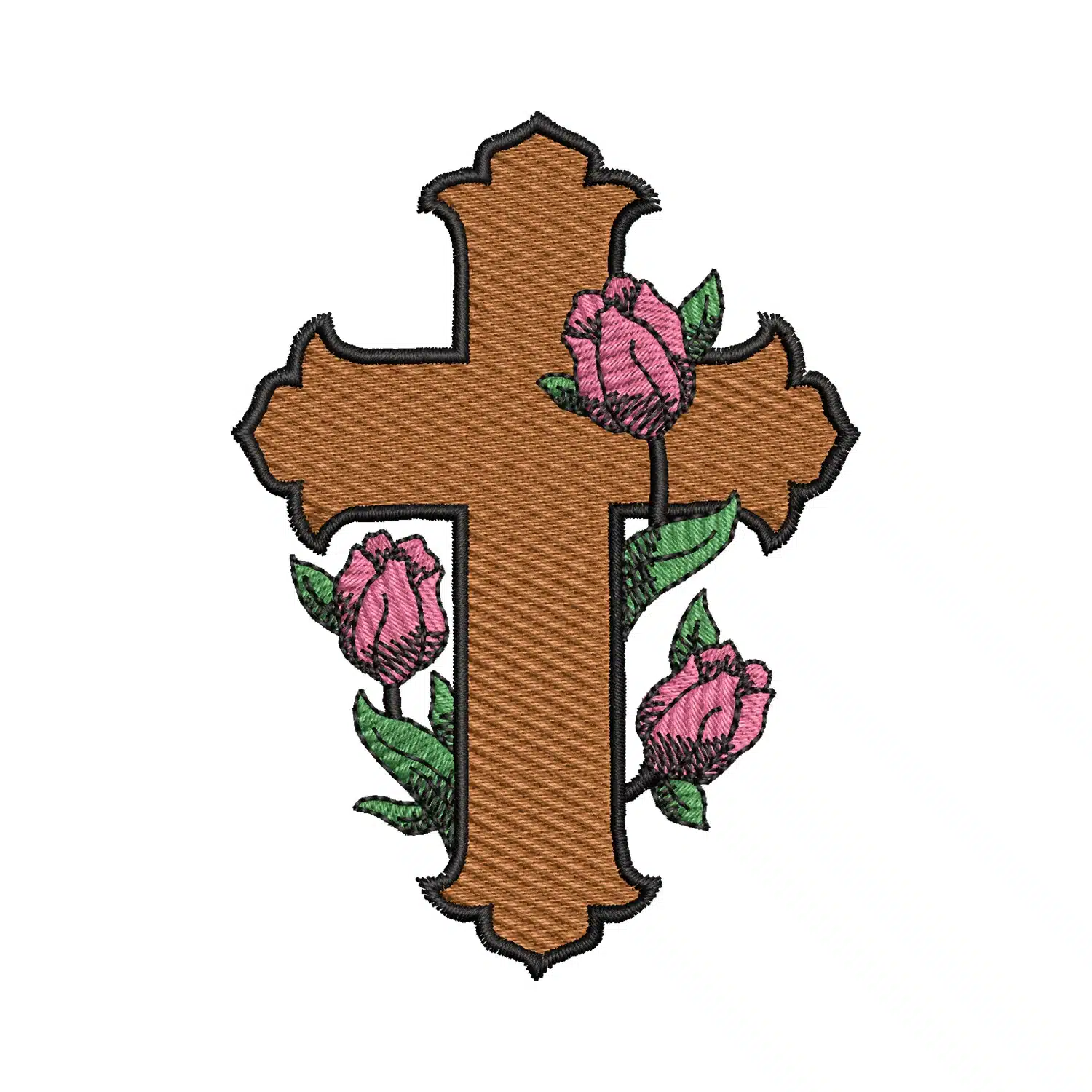 Floral Cross Embroidery Design Floral Cross Embroidery Design