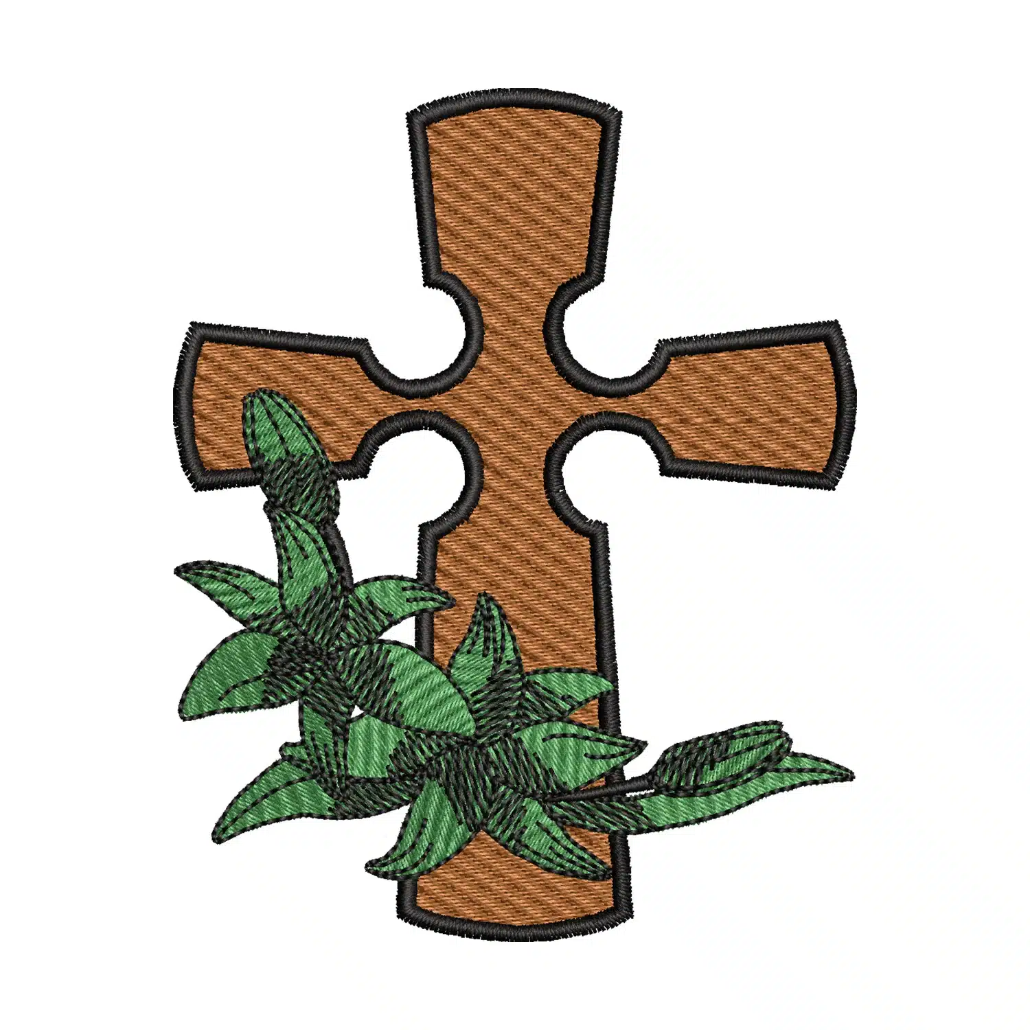 Floral Cross Embroidery Design Floral Cross Embroidery Design