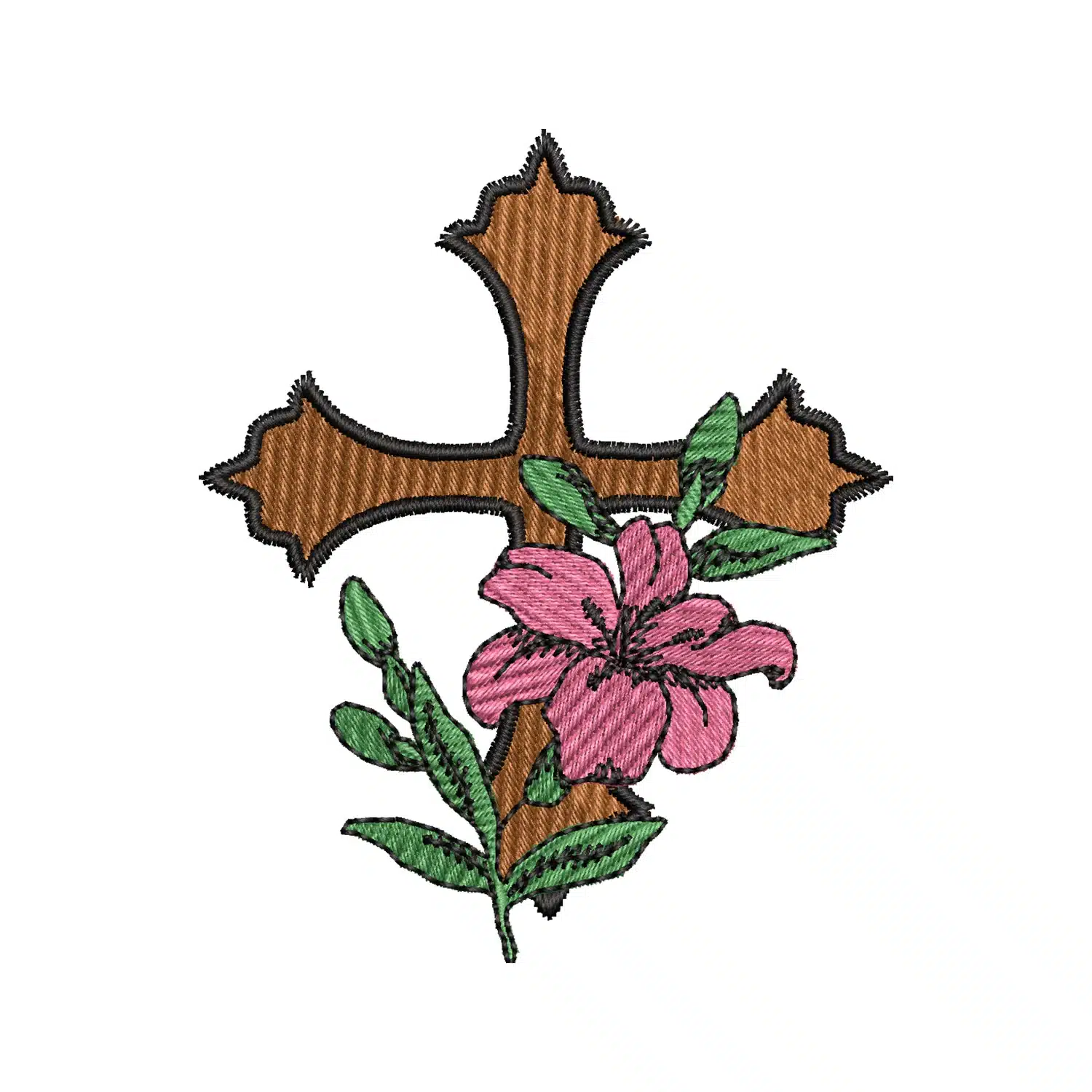Floral Cross Embroidery Design Floral Cross Embroidery Design
