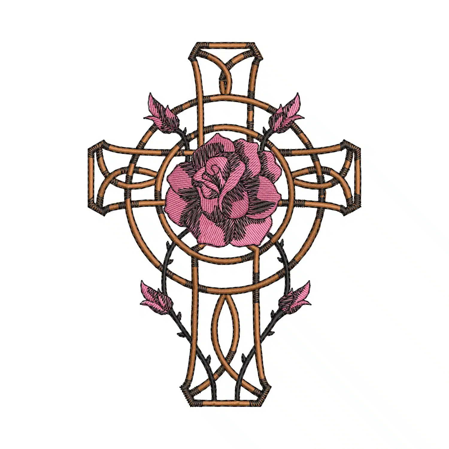 Floral Cross Embroidery Design Floral Cross Embroidery Design