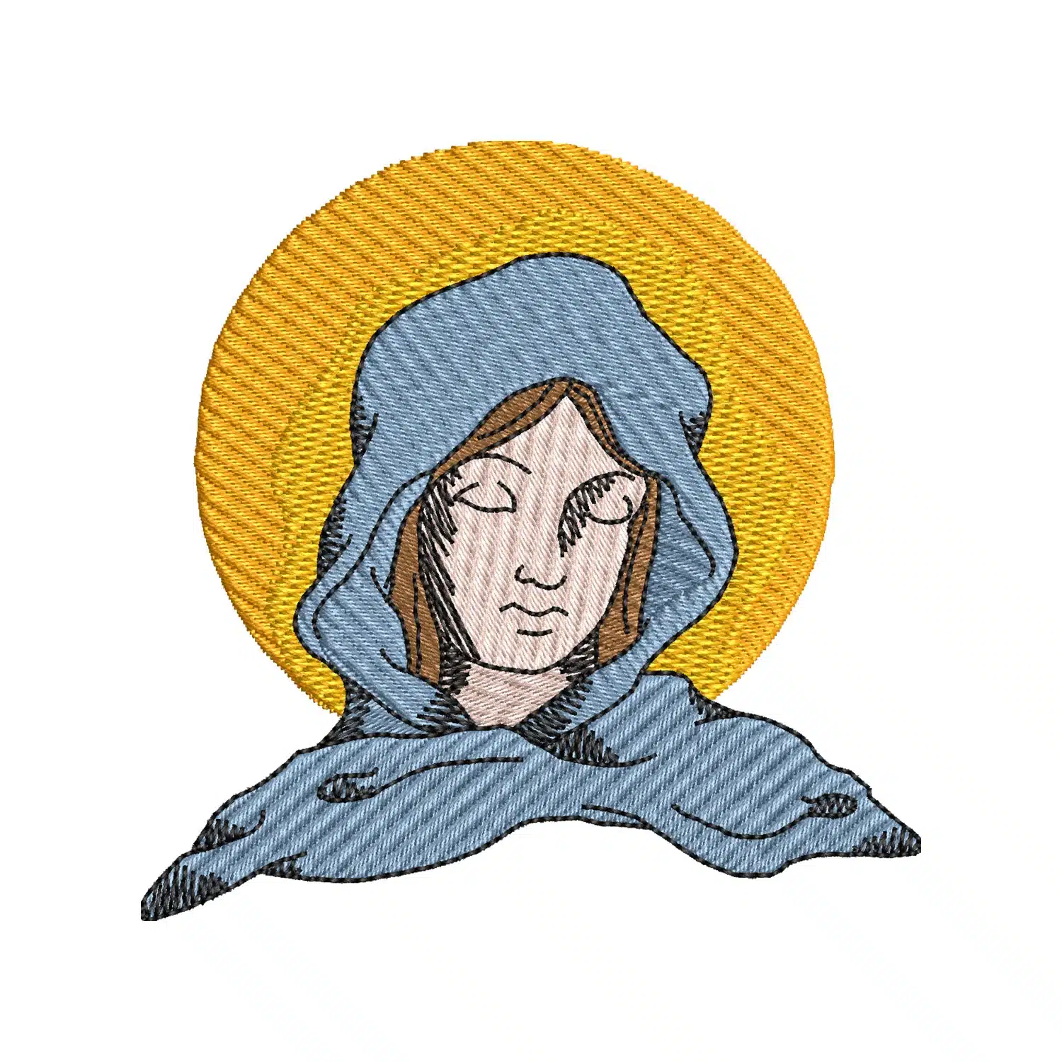 Mother Mary Embroidery Design