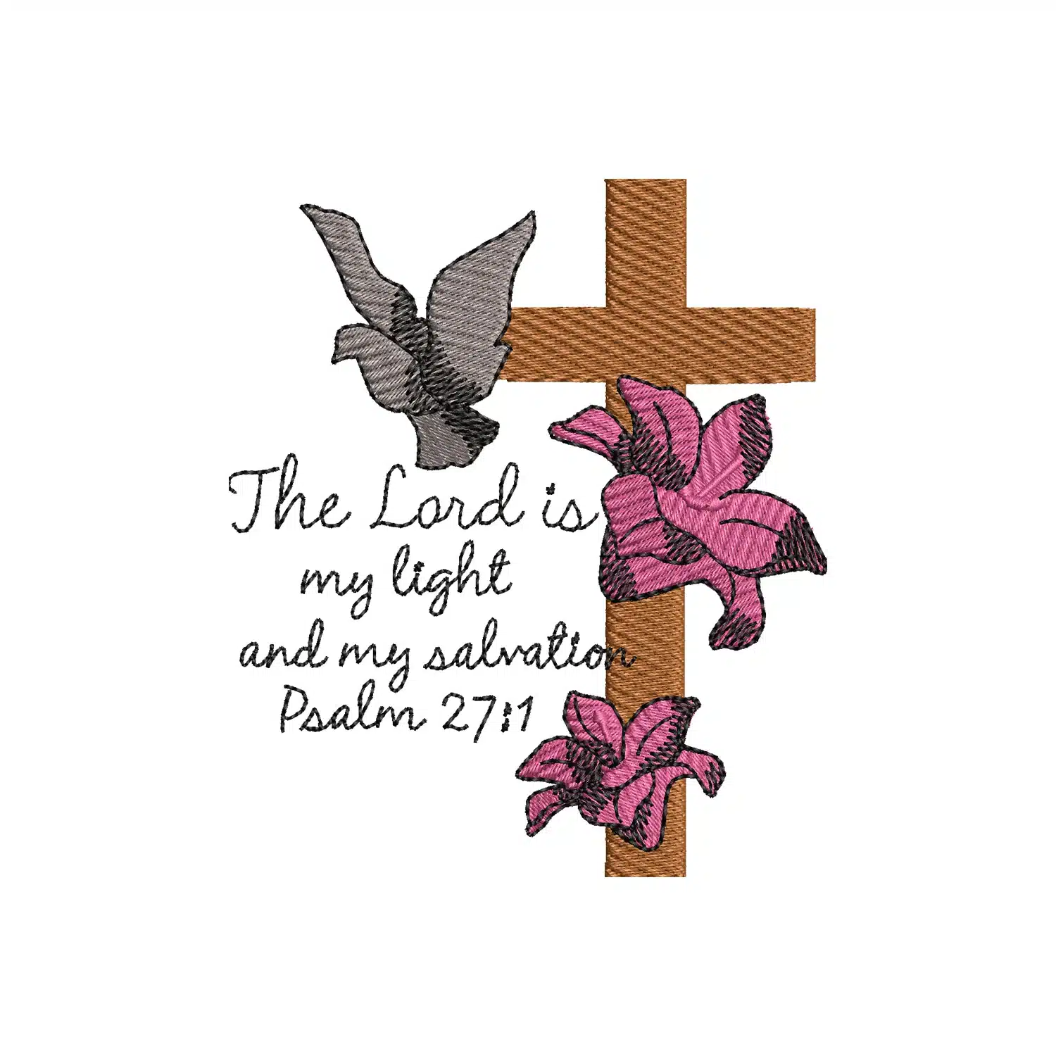 PSALM 27:1 Embroidery Design