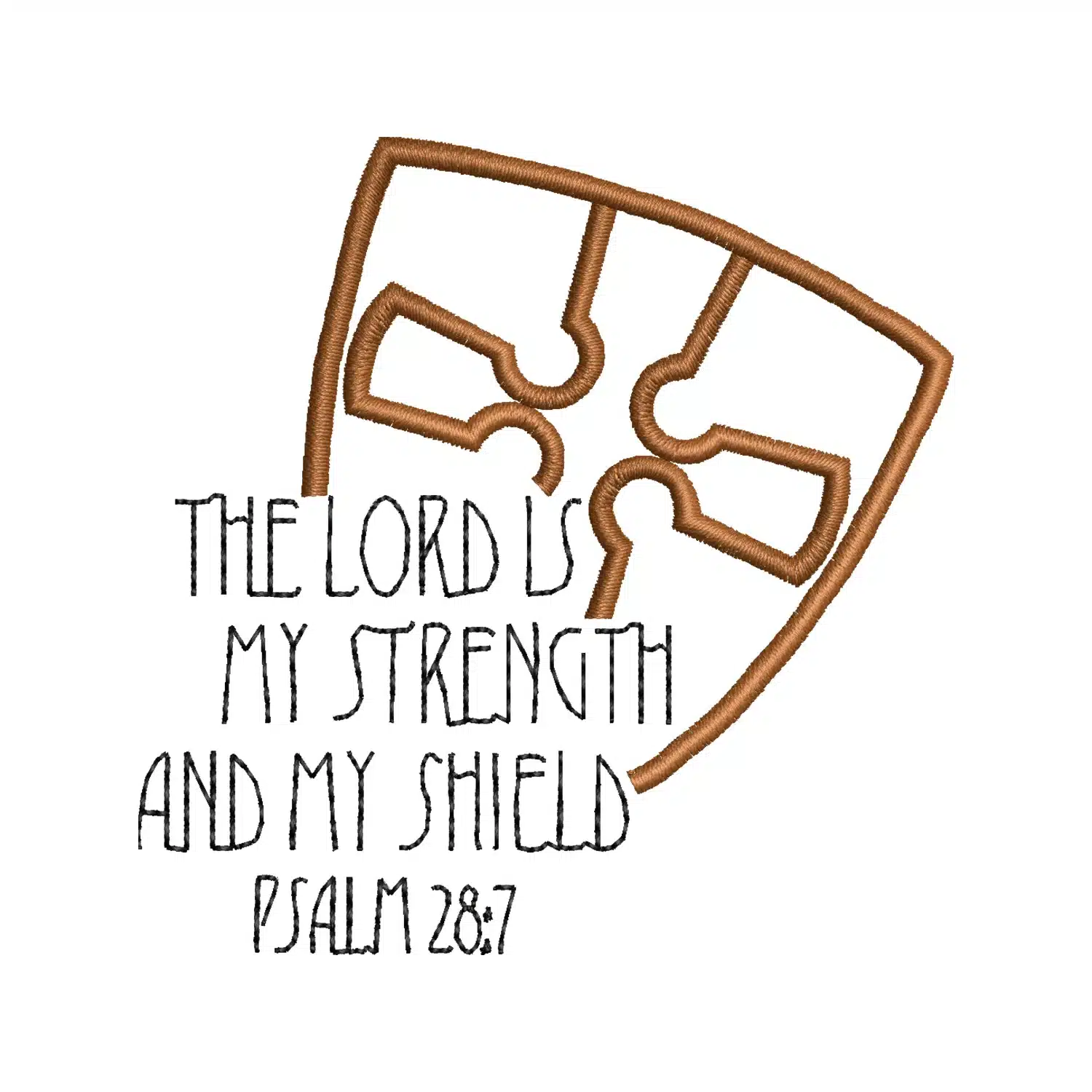 PSALM 28:7 Embroidery Design PSALM 28:7 Embroidery Design