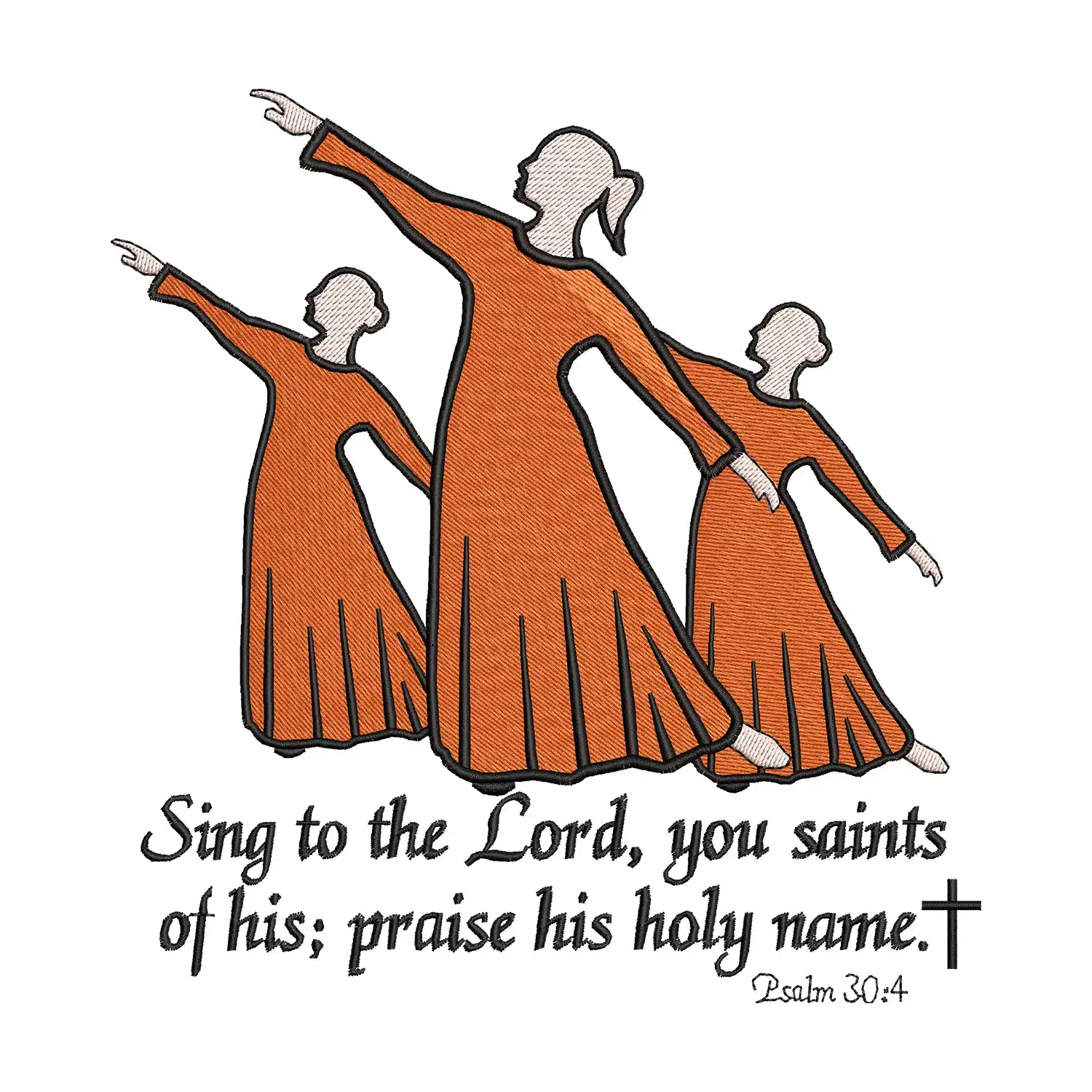 Psalm 30:4 Embroidery Design