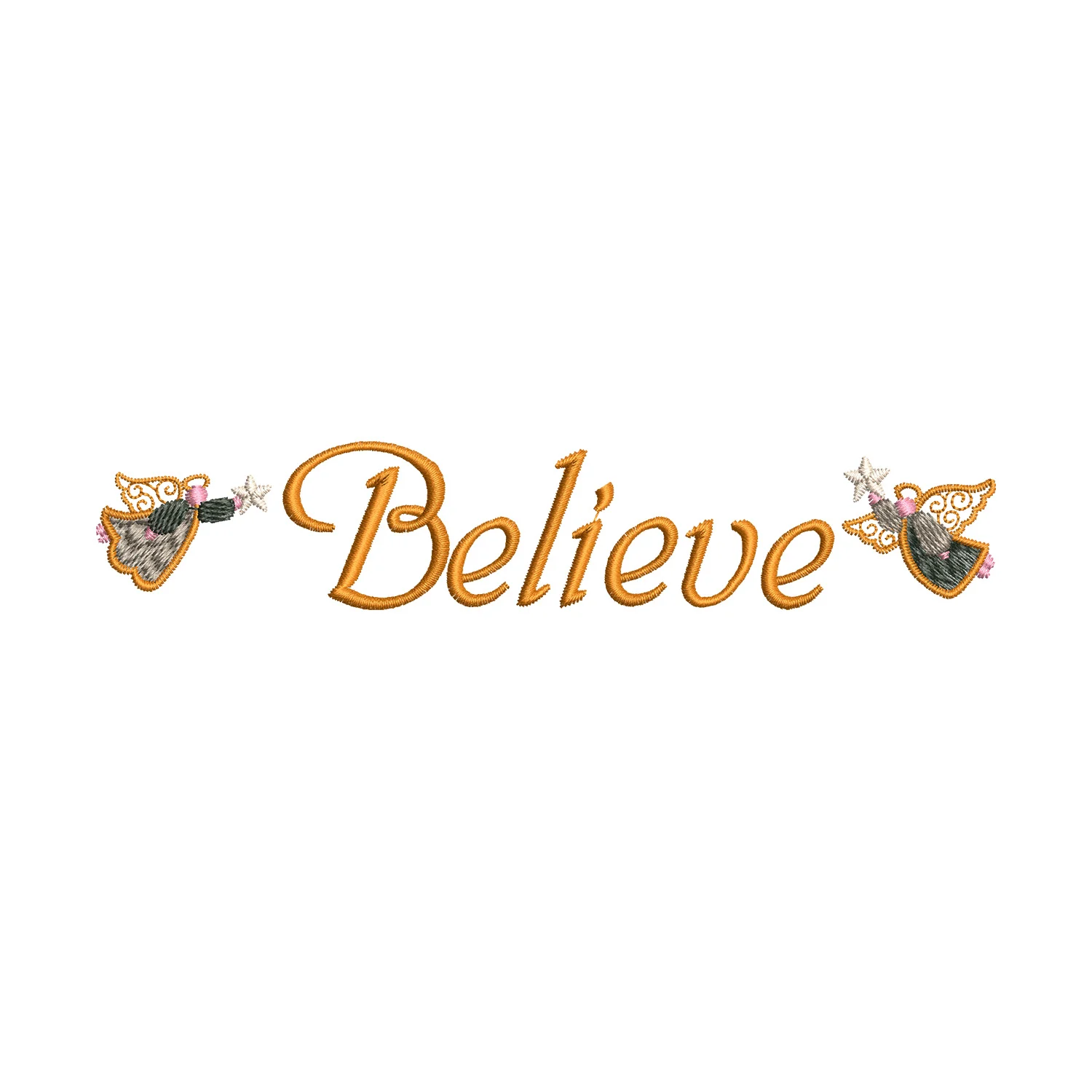 Believe Embroidery Design