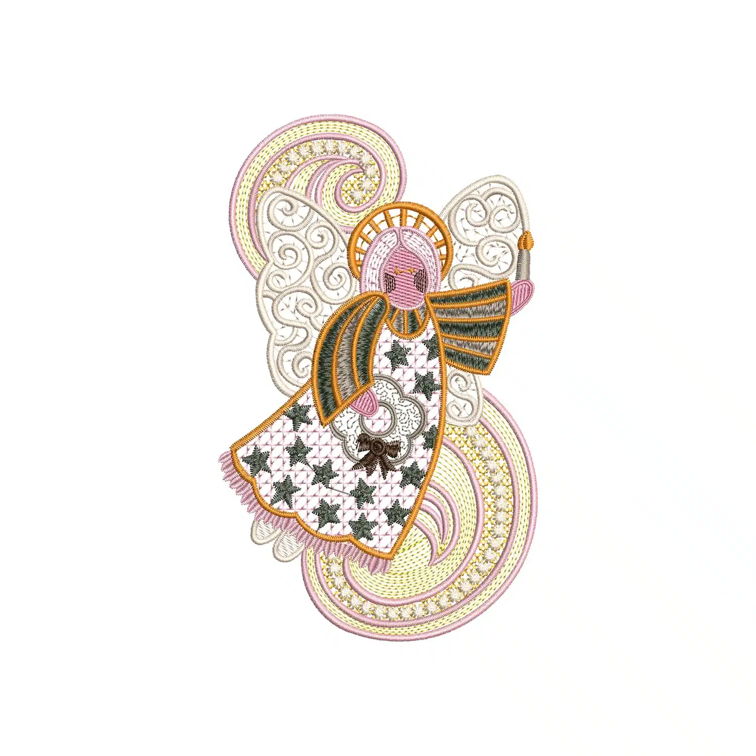 Festive Angel Embroidery Design Festive Angel Embroidery Design