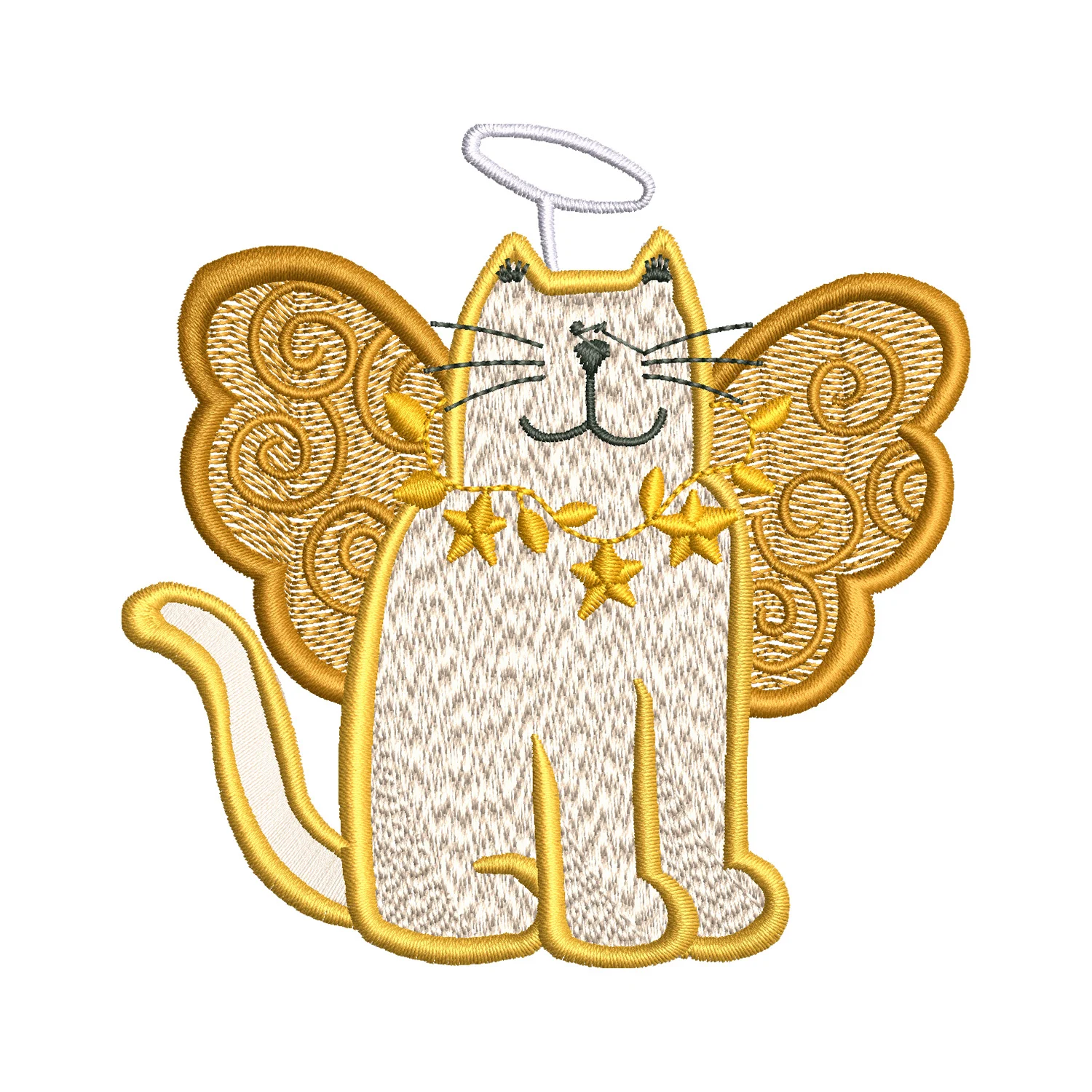Angel Cat Embroidery Design