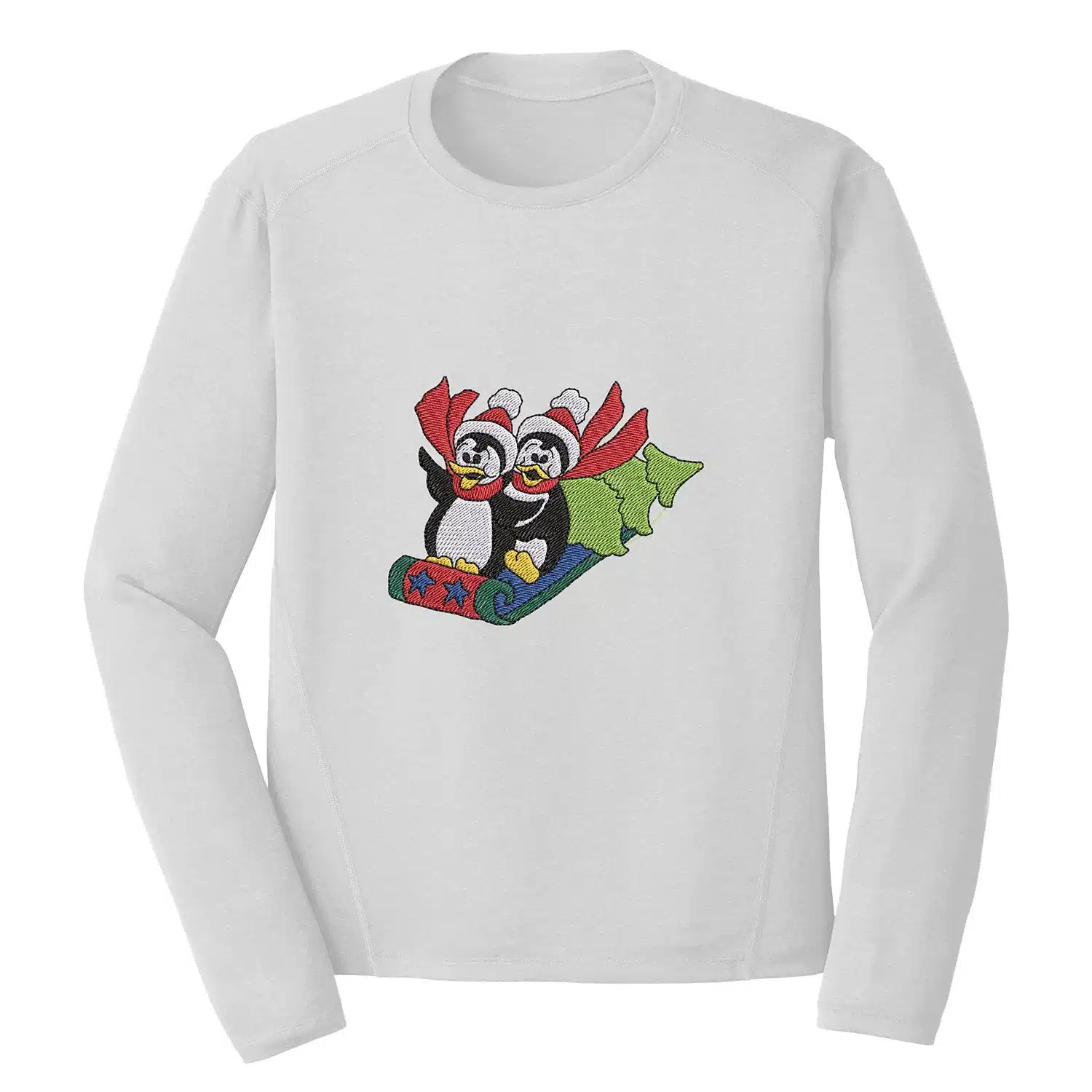 Penguin Skiing Embroidery Design - Animal Embroidery Design 1 Mockup AML144