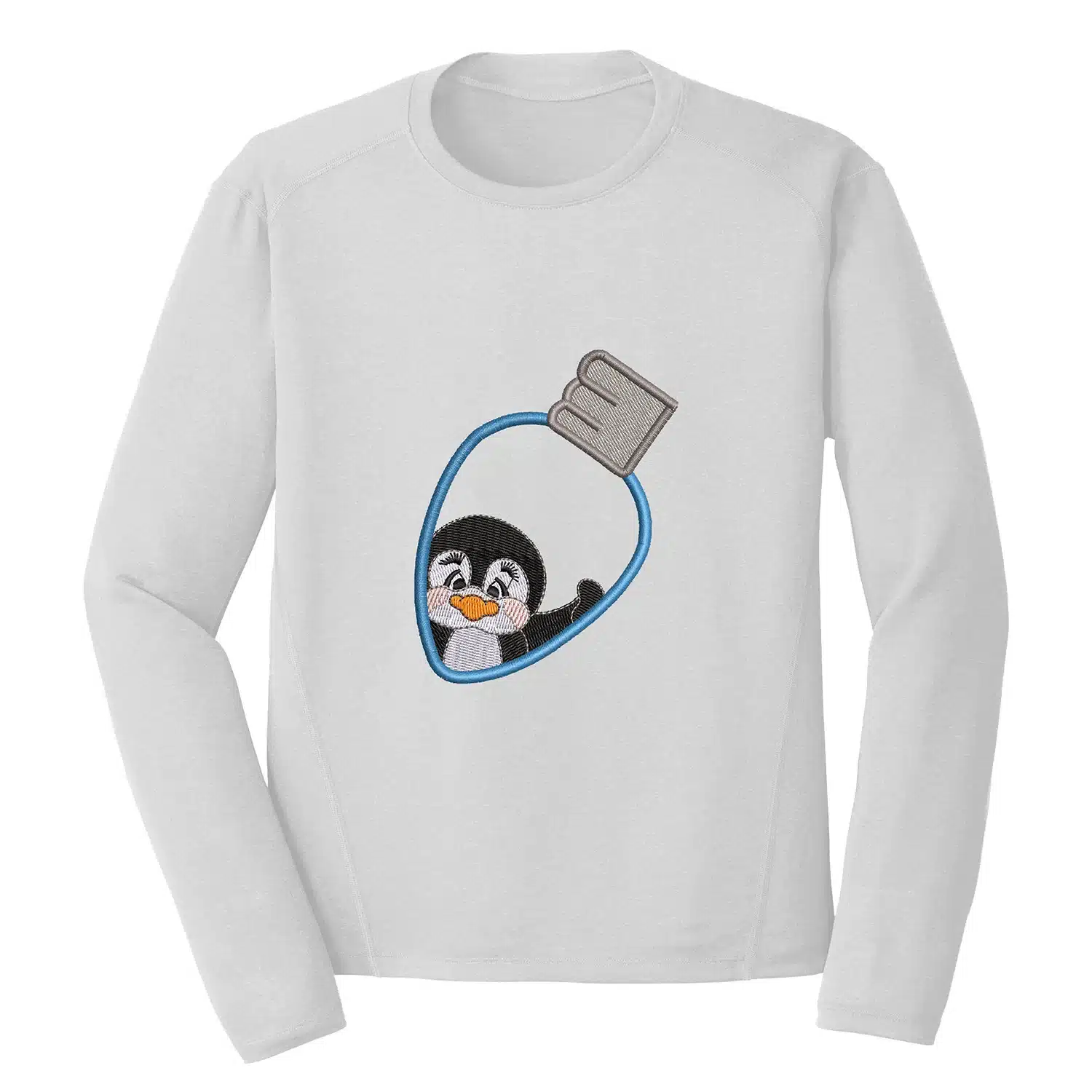 Penguin Bulb Embroidery Design - Animal Embroidery Design 1 Mockup AML149