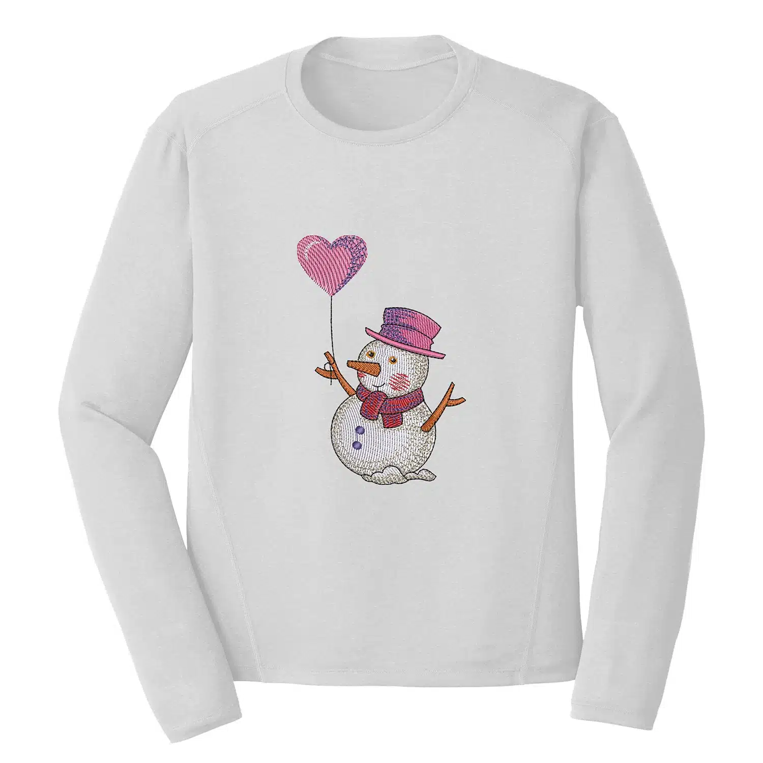 Snowman Balloon Embroidery Design 1 Mockup CHR80