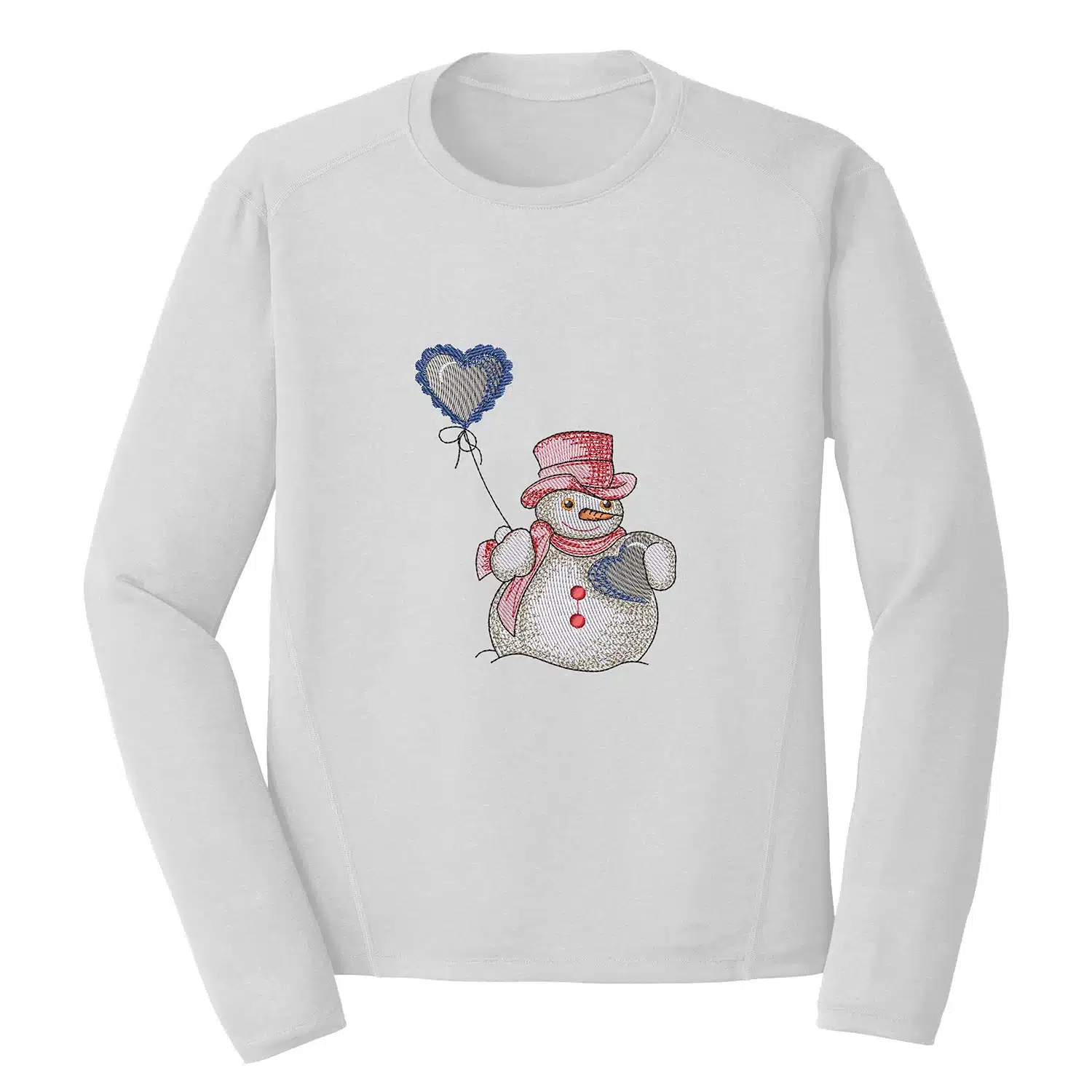 Snowman Balloon Embroidery Design 1 Mockup CHR84