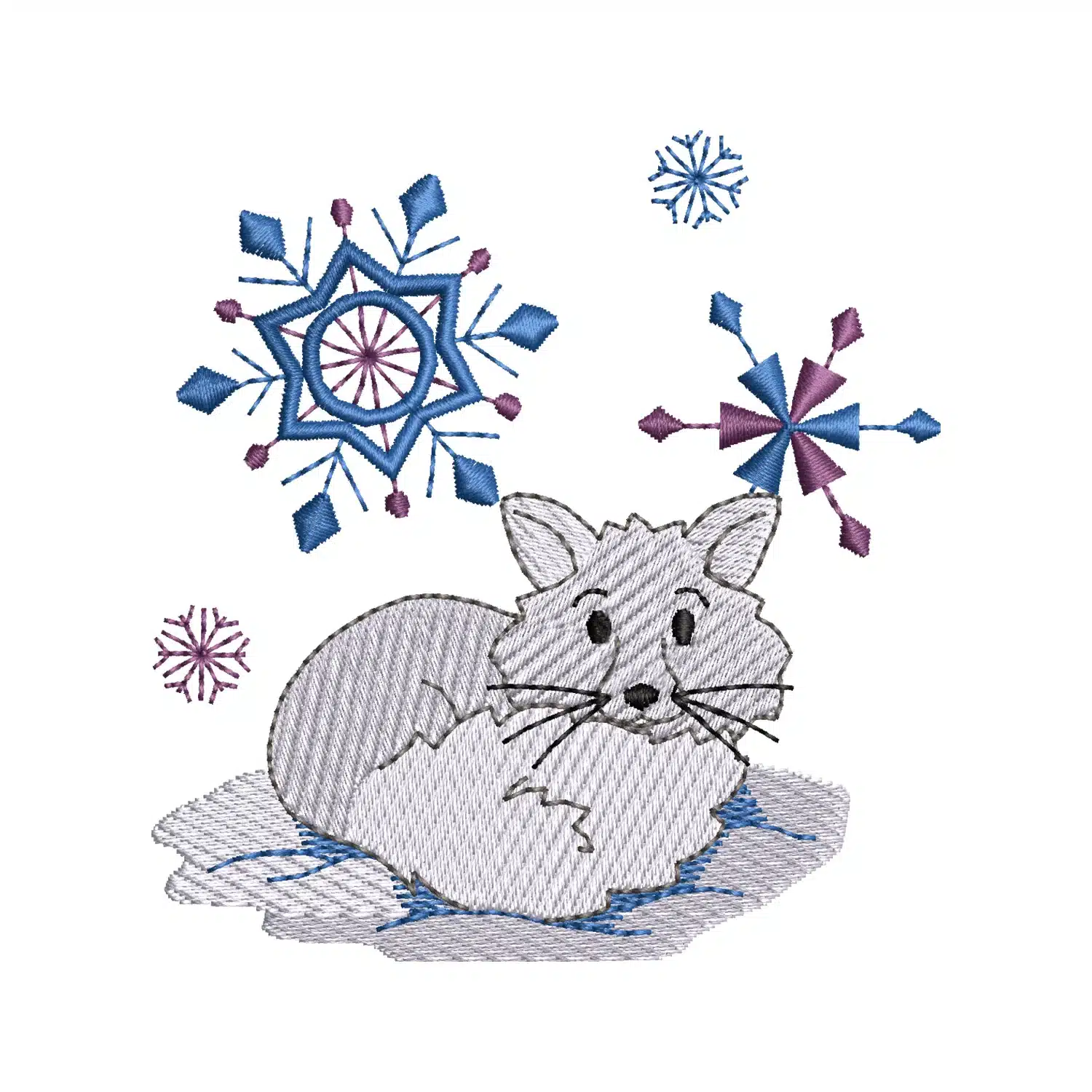 Snowflake Fox Embroidery Design