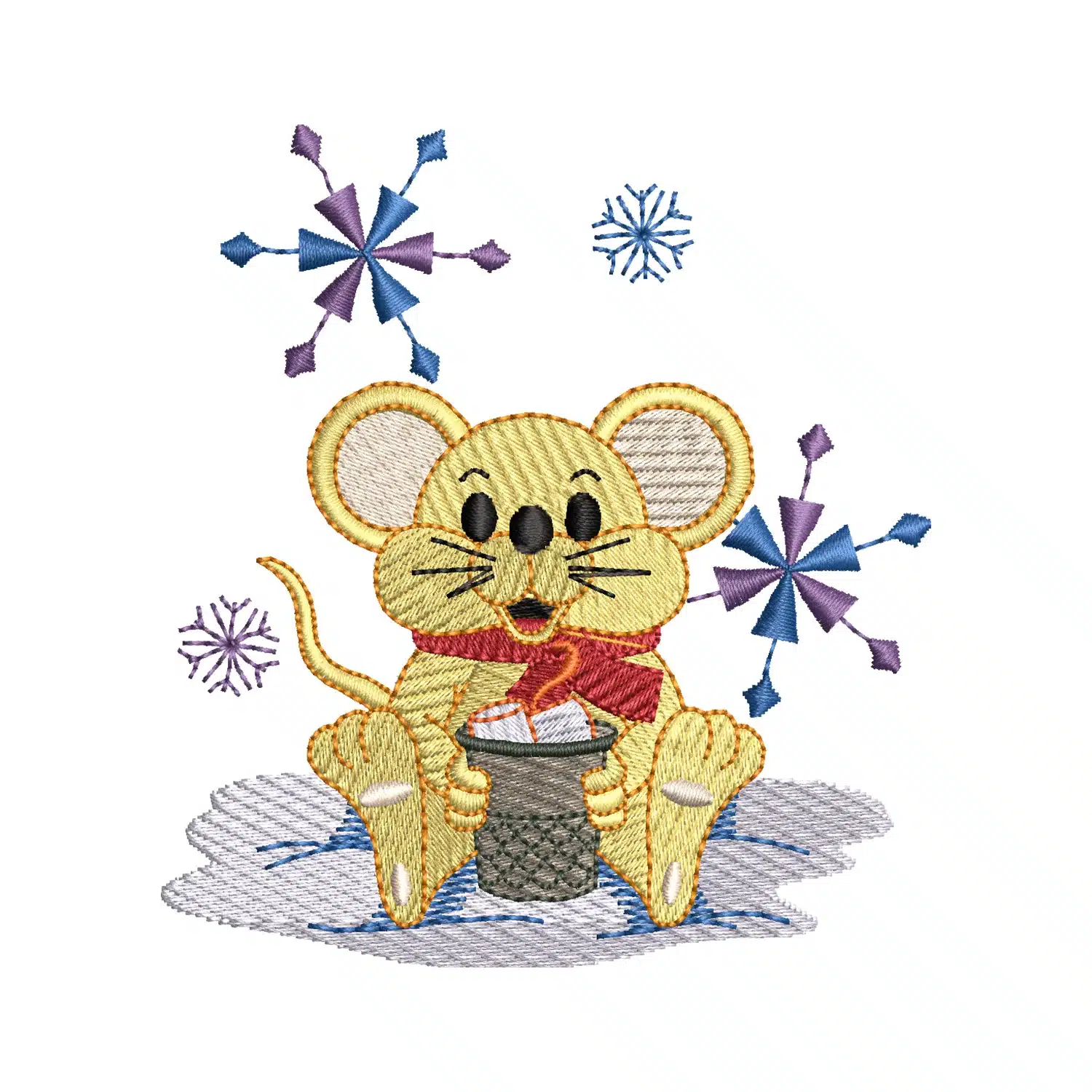 Snowflake Rat Embroidery Design