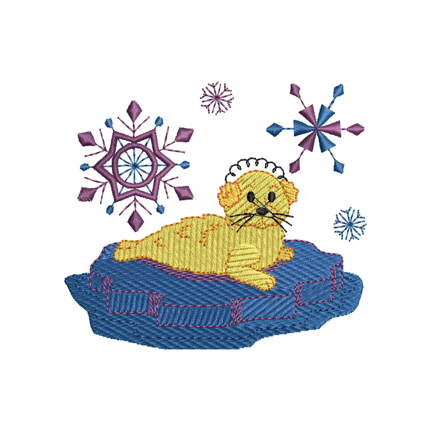 Snowflake Seal Embroidery Design