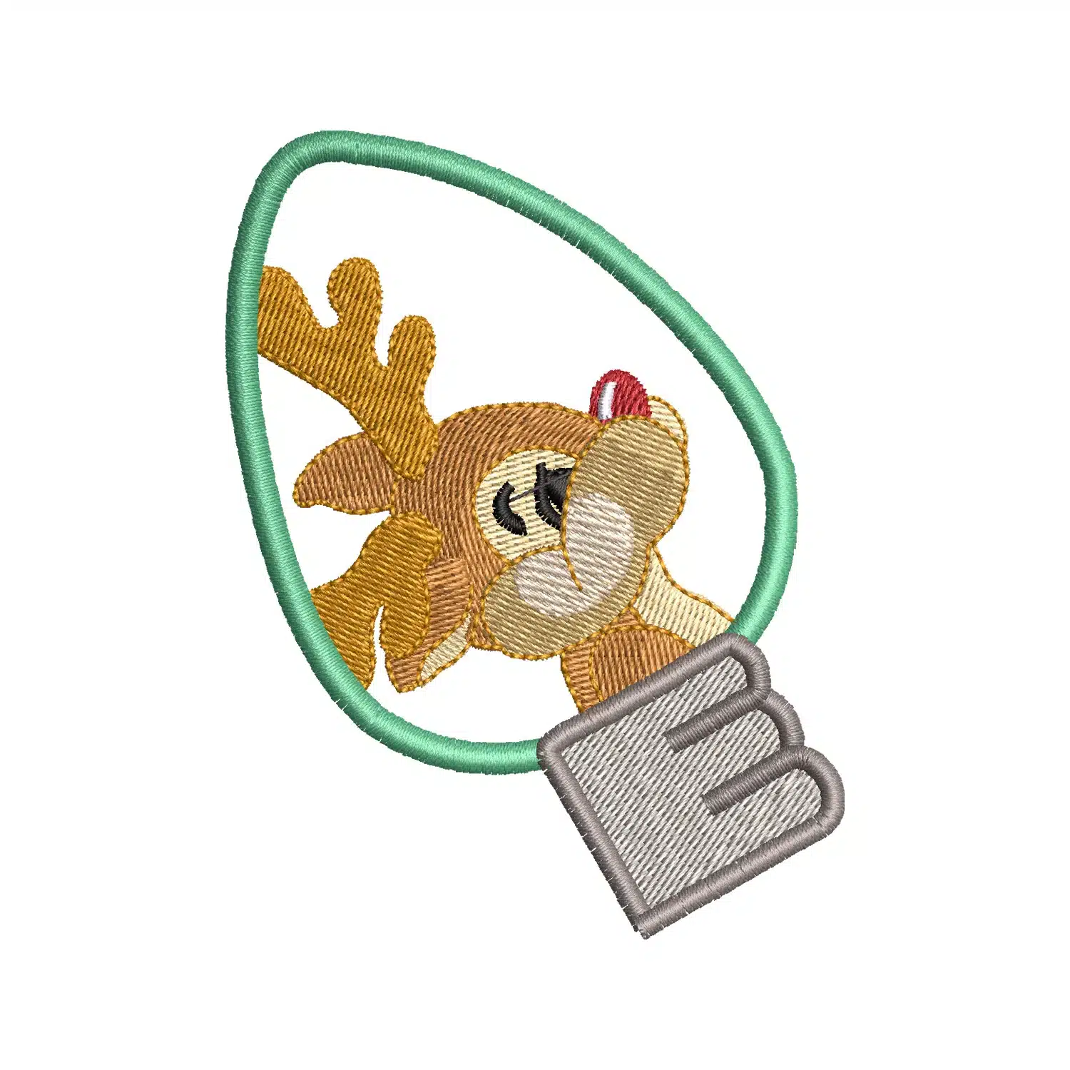 Deer Bulb Embroidery Design