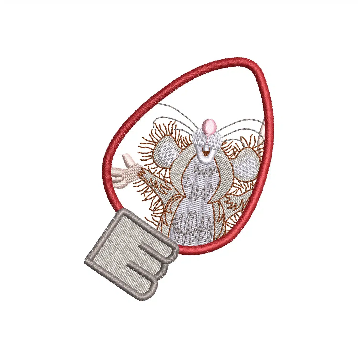 Mouse Bulb Embroidery Design Mouse Bulb Embroidery Design