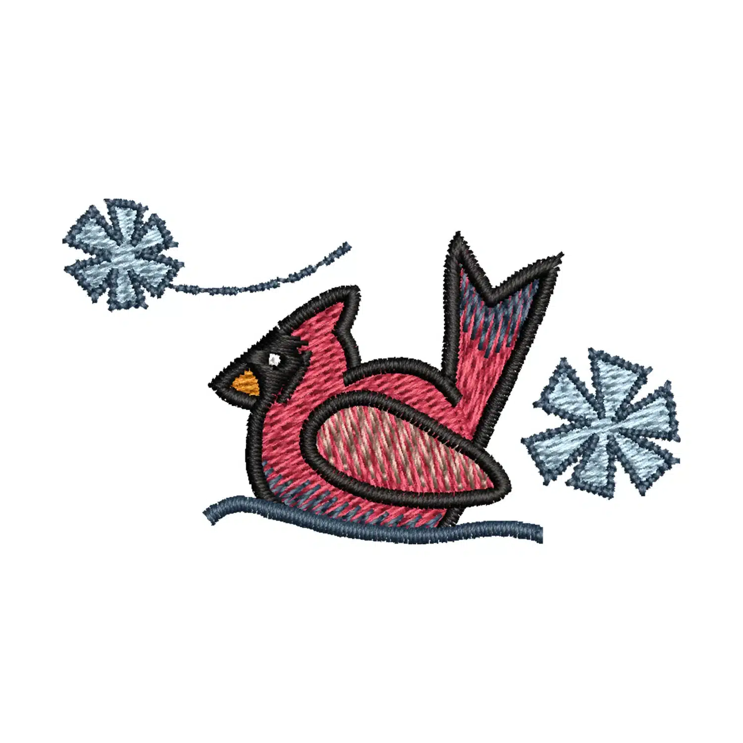 Snowflake Cardinal Embroidery Design