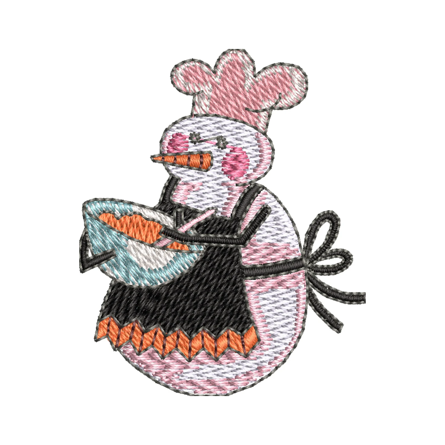 Chef Snowman Embroidery Design