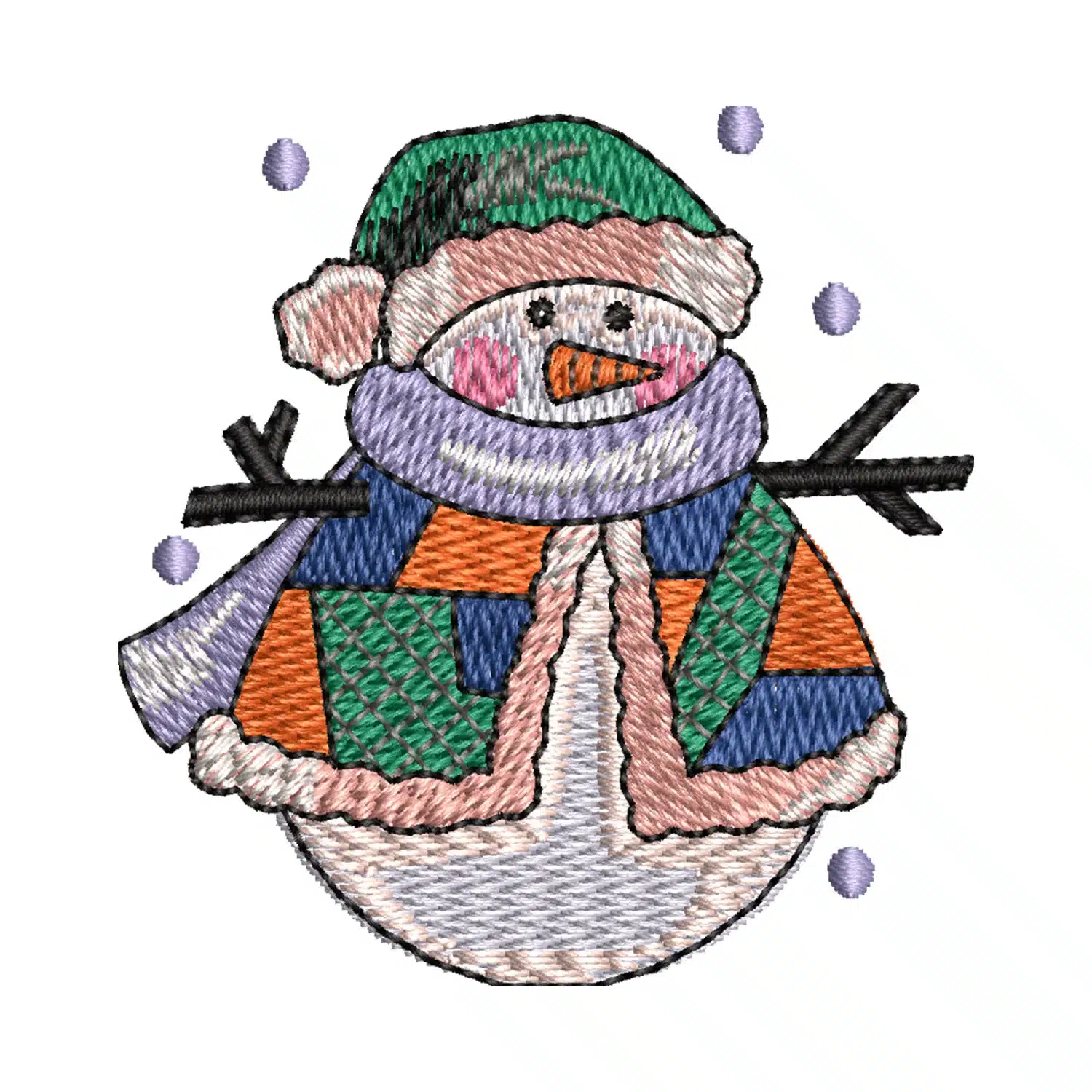 Chubby Snowman Embroidery Design