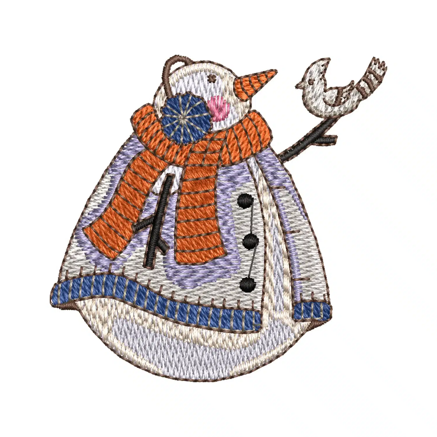 Chubby Snowman Embroidery Design