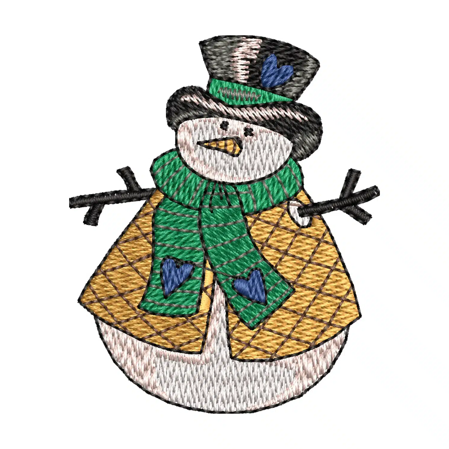 Chubby Snowman Embroidery Design