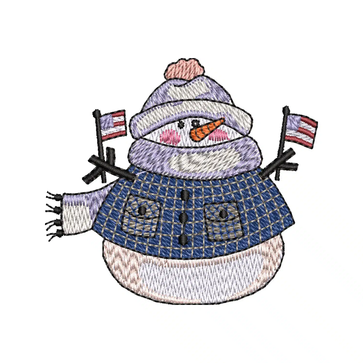 Chubby Snowman Embroidery Design