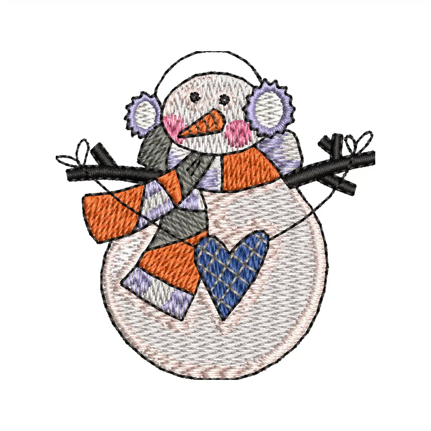 Chubby Snowman Embroidery Design