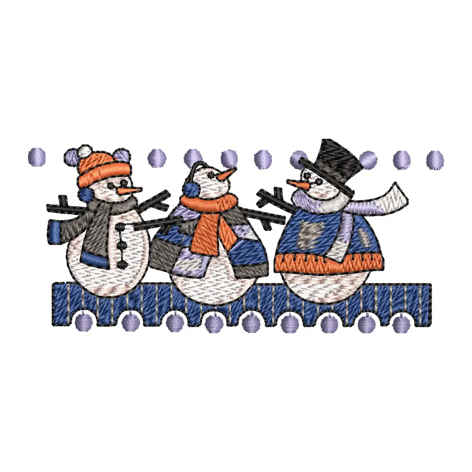 Snowman Freinds Embroidery Design