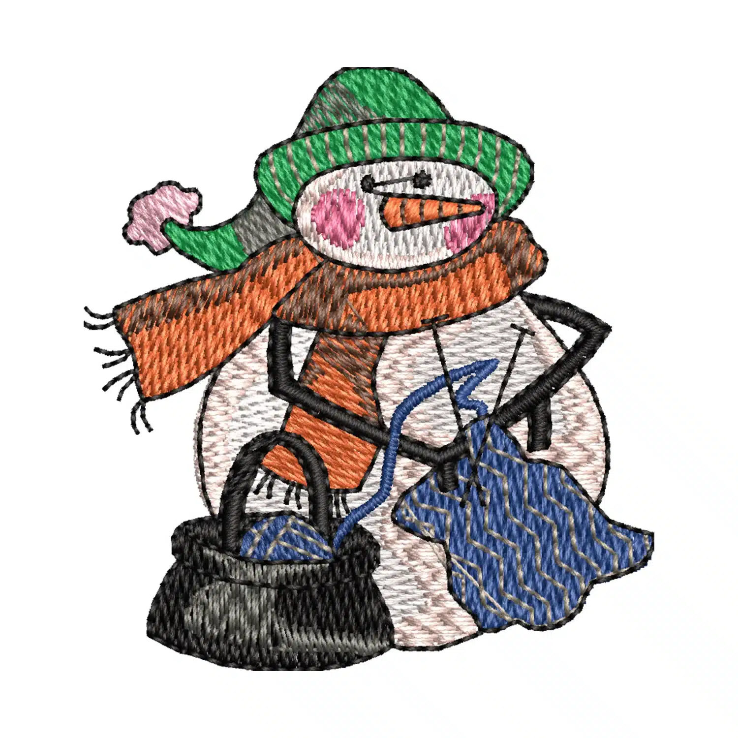 Snowman Knitting Embroidery Design