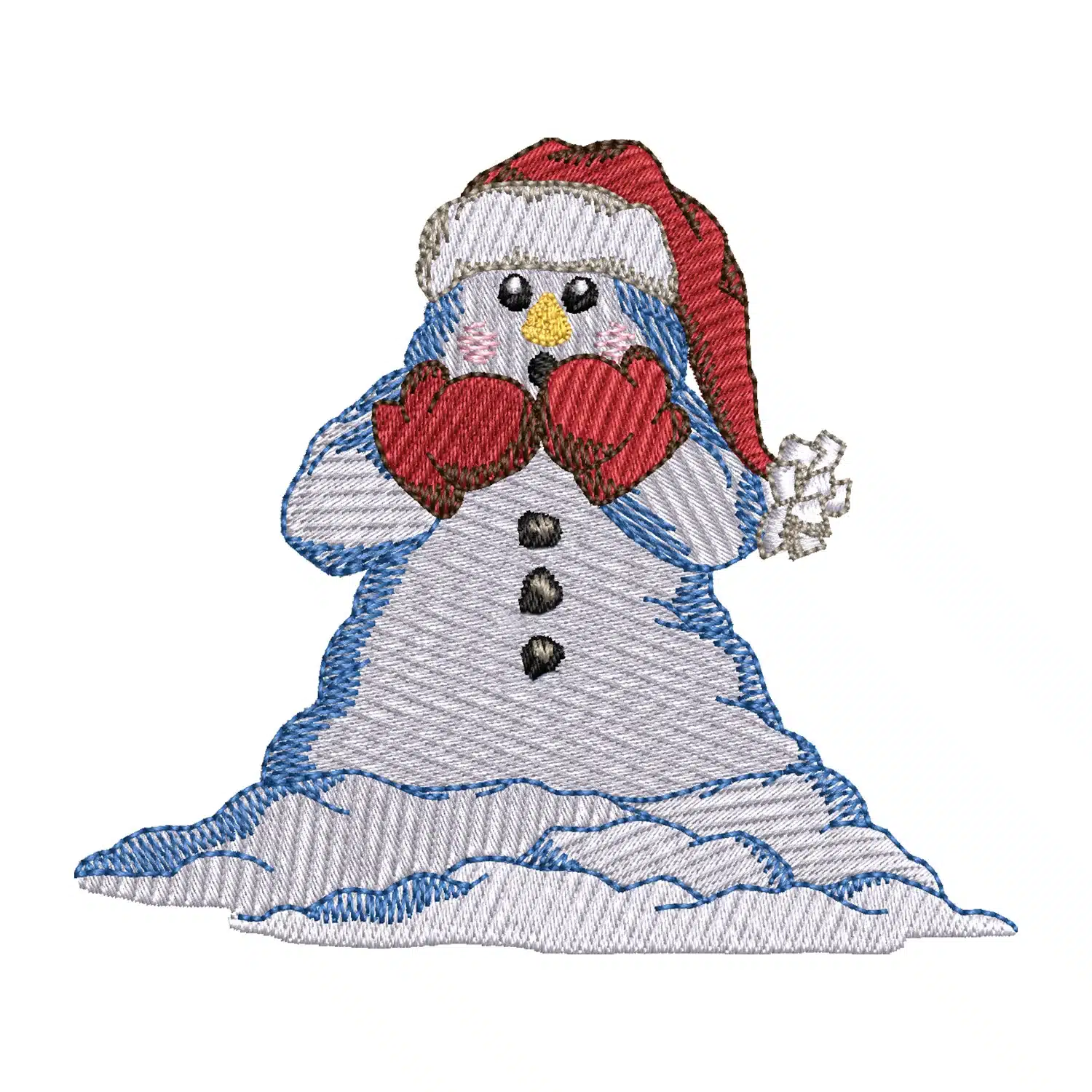 Shocked Snowman Embroidery Design