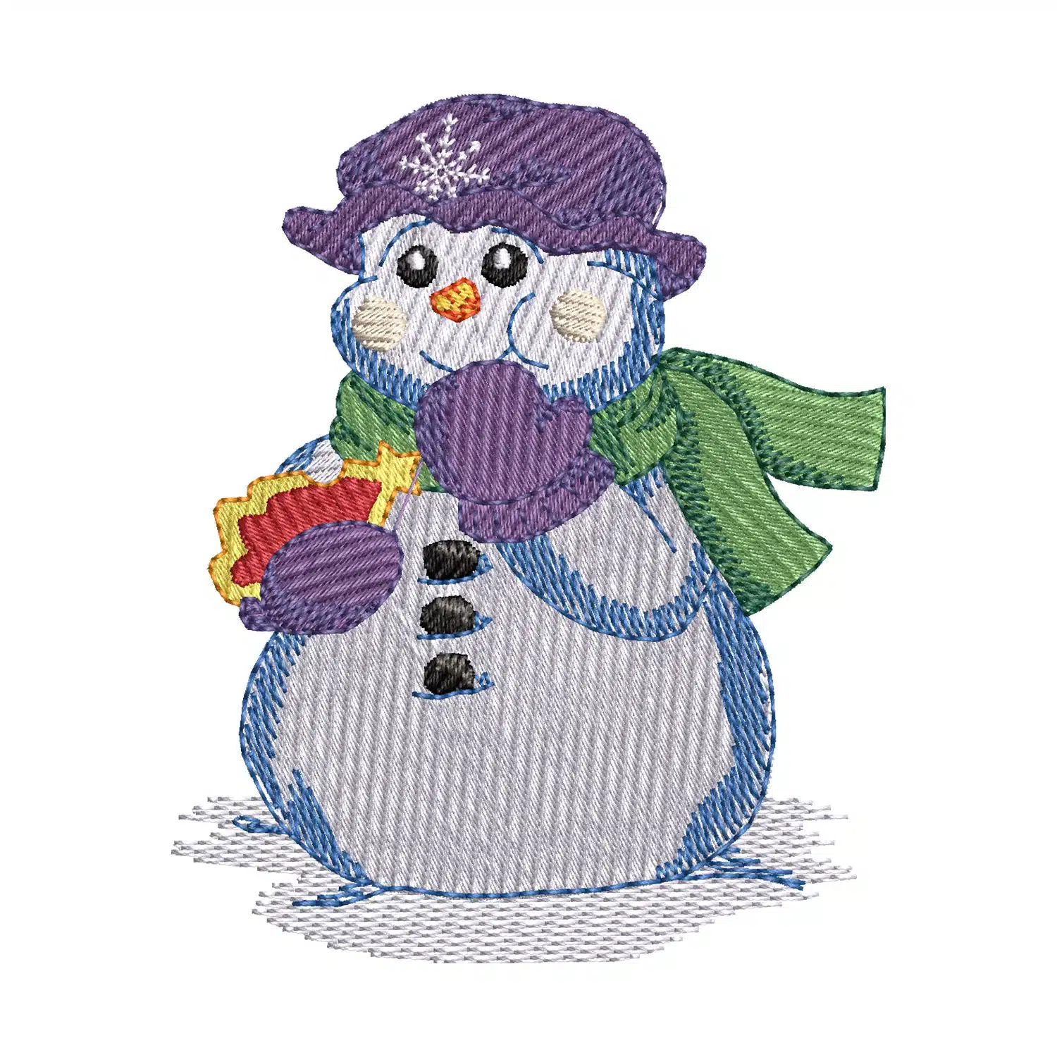 Snowman Eating Embroidery Design