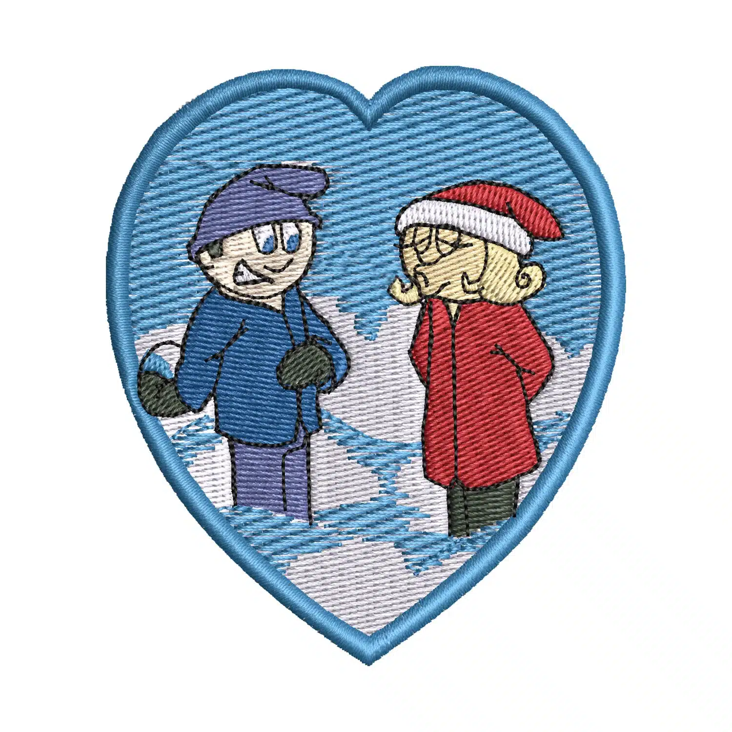 Snow Couple Embroidery Design