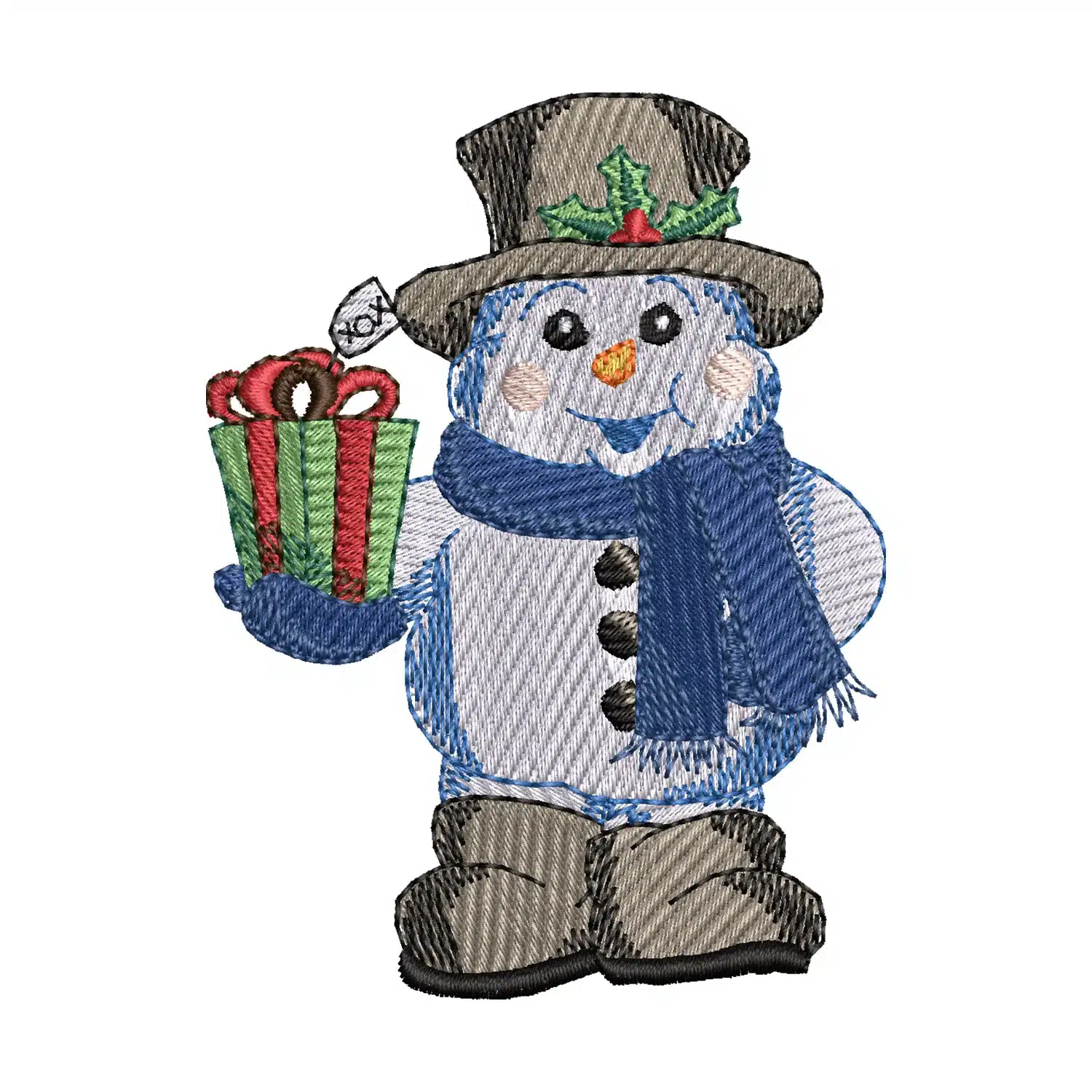 Snowman Gift Embroidery Design
