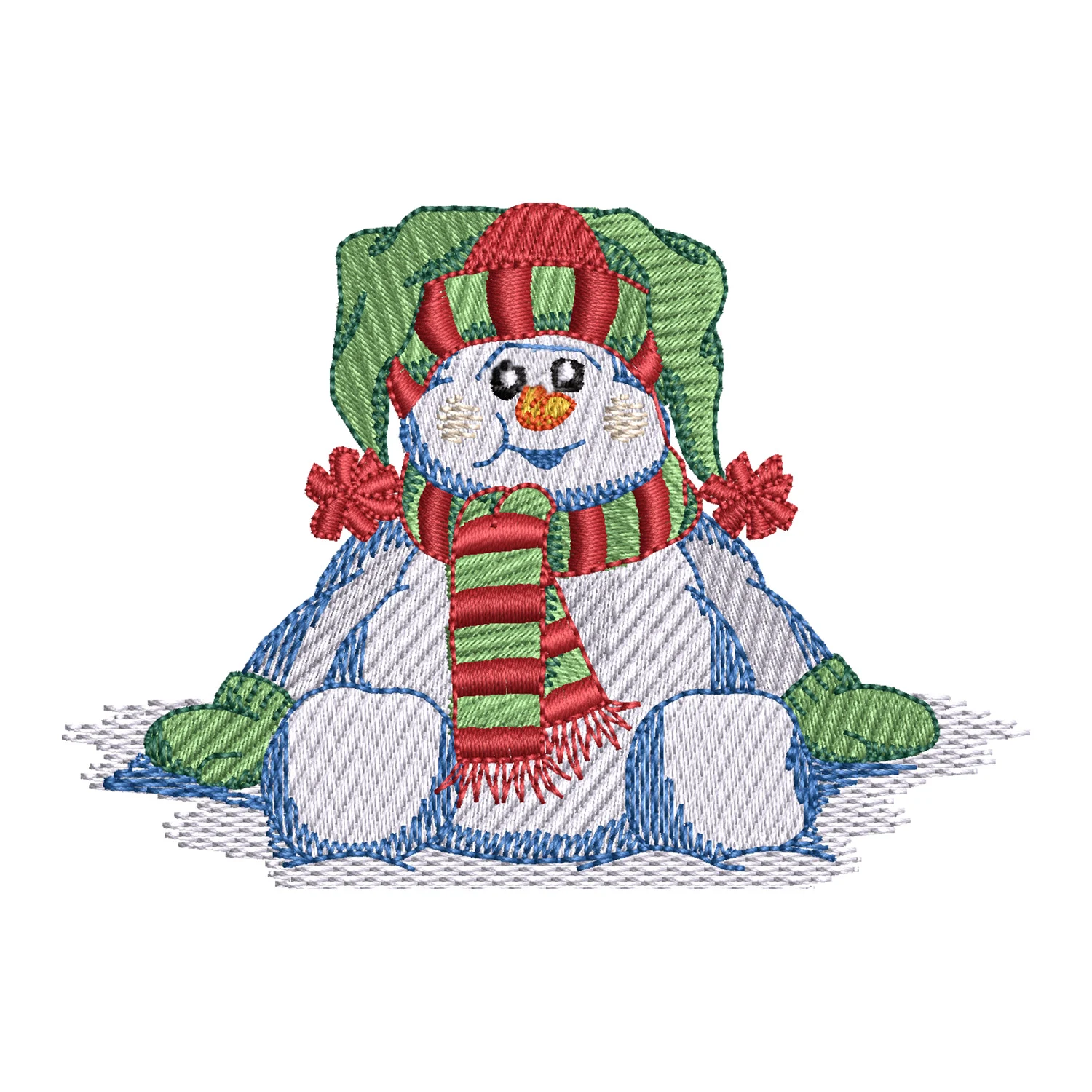 Snowman Sitting Embroidery Design