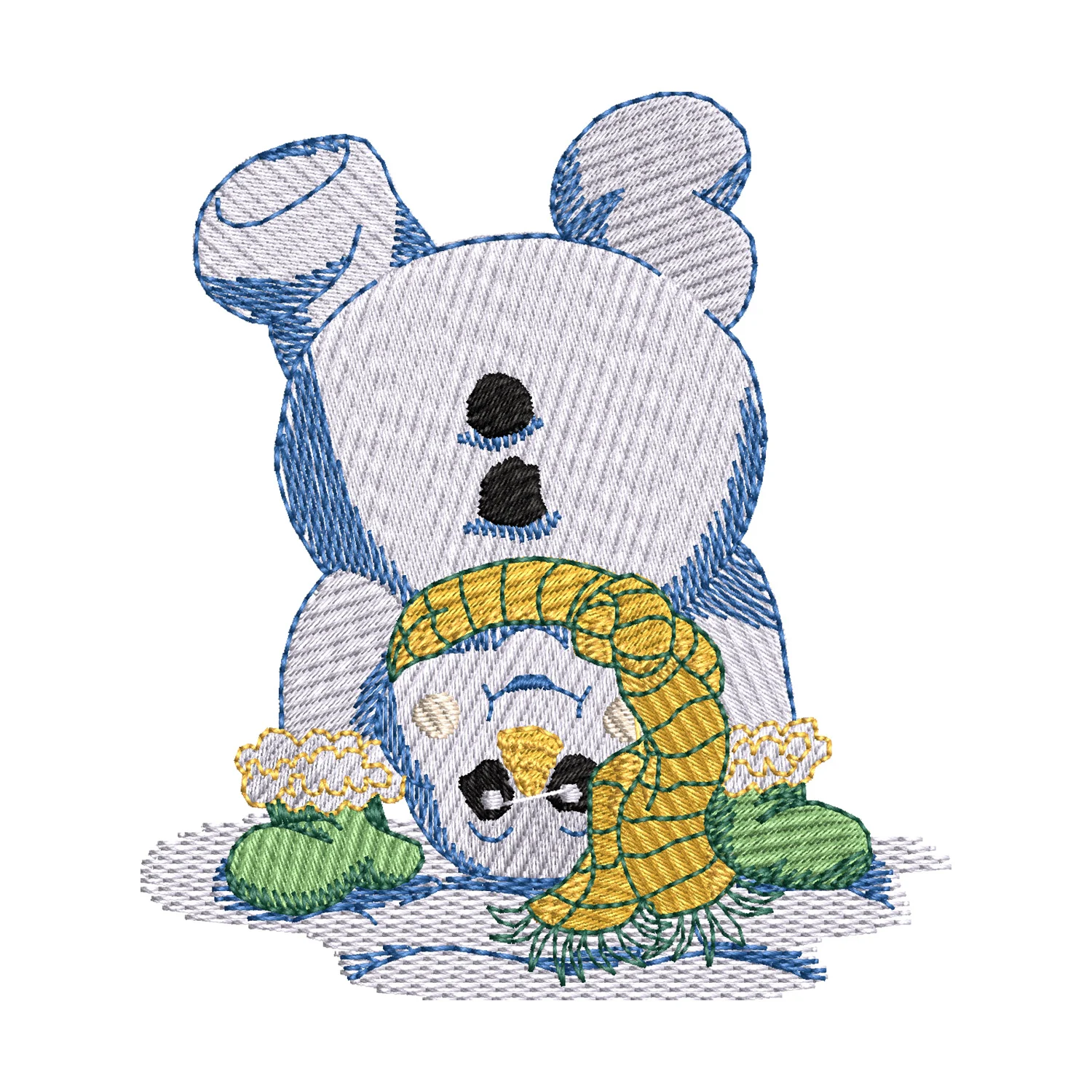 Snowman Upside Down Embroidery Design