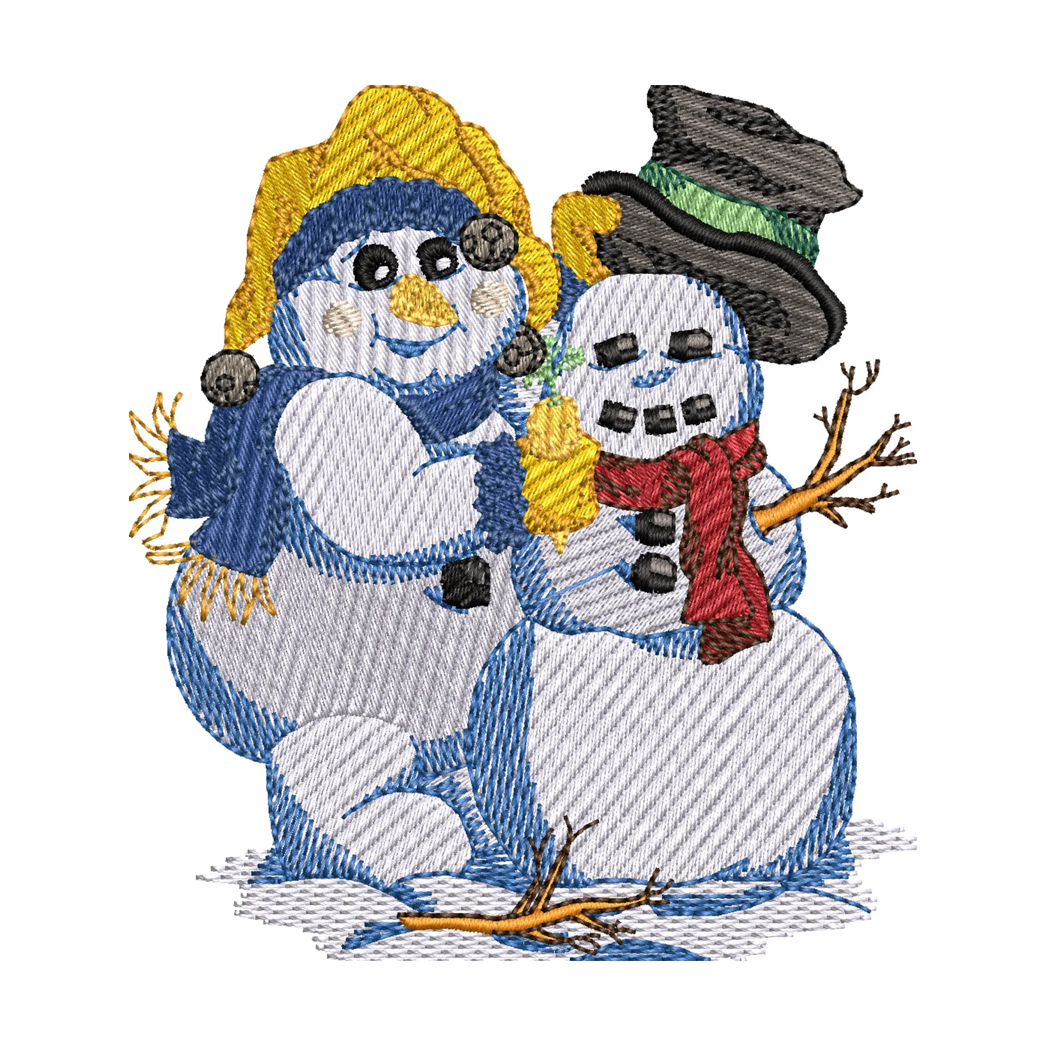 Snowmans Embroidery Design
