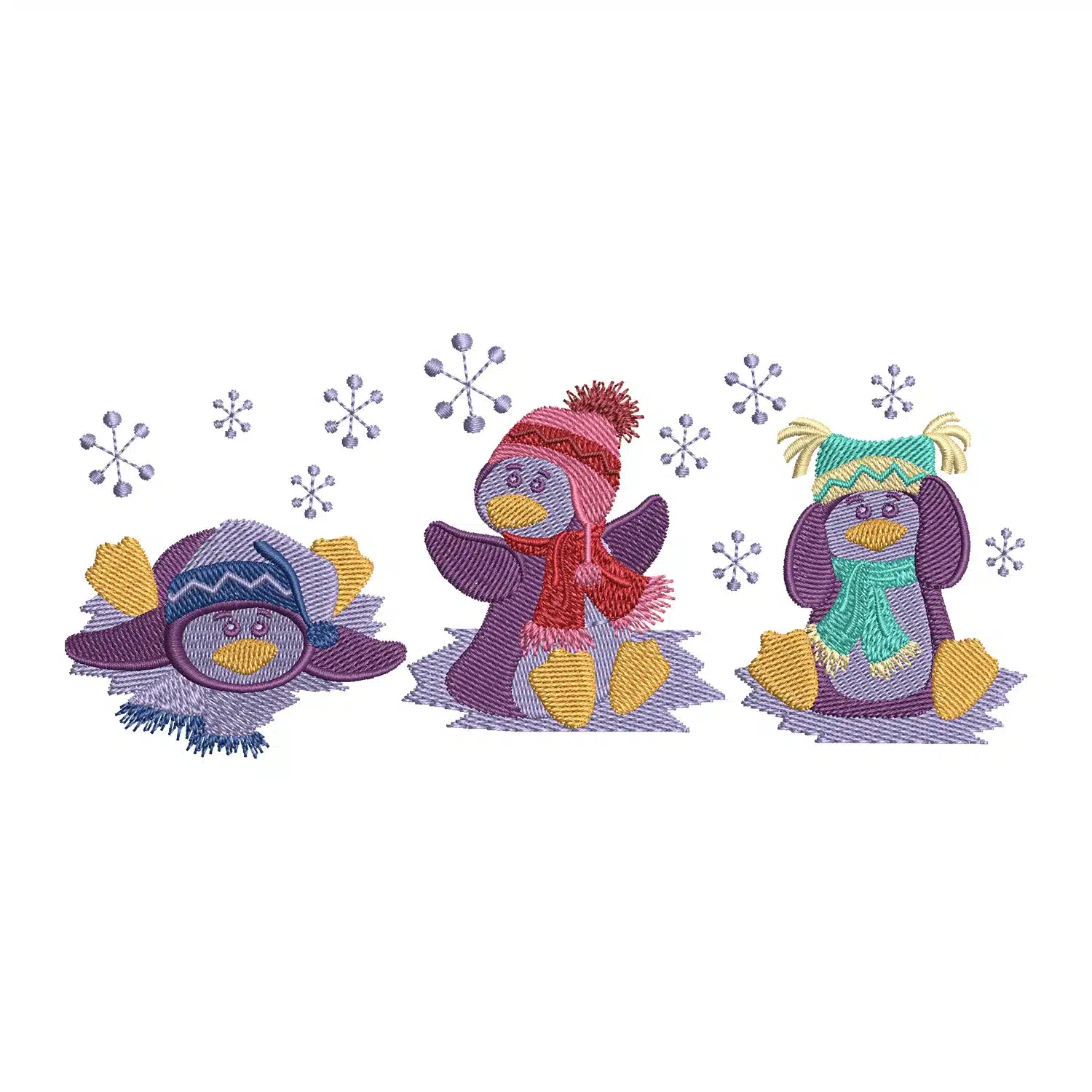 Snowman Freinds Embroidery Design