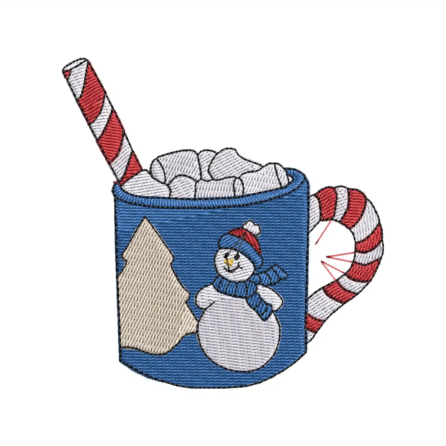 Snowman Mug Embroidery Design