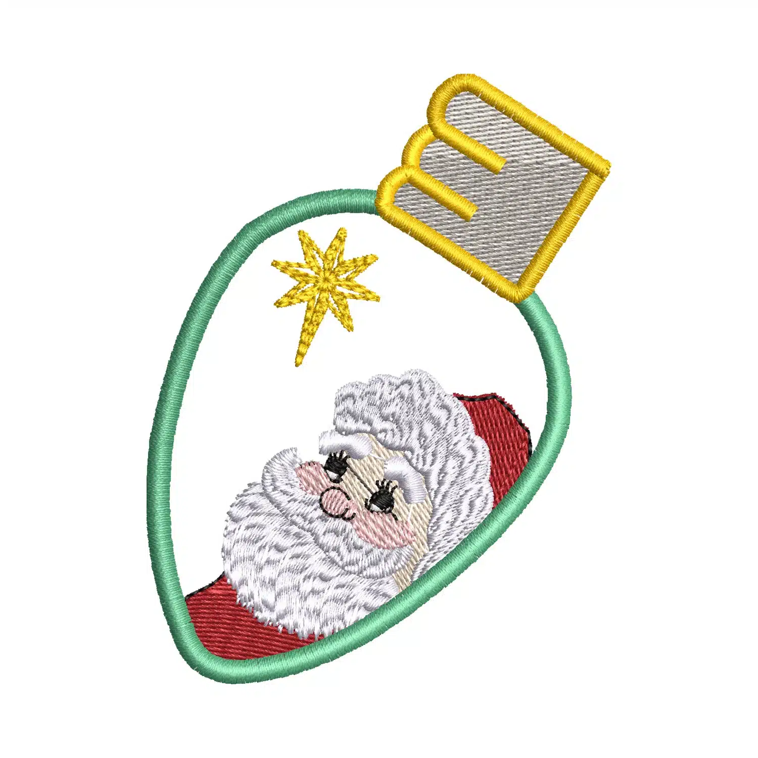Santa Bulb Embroidery Design