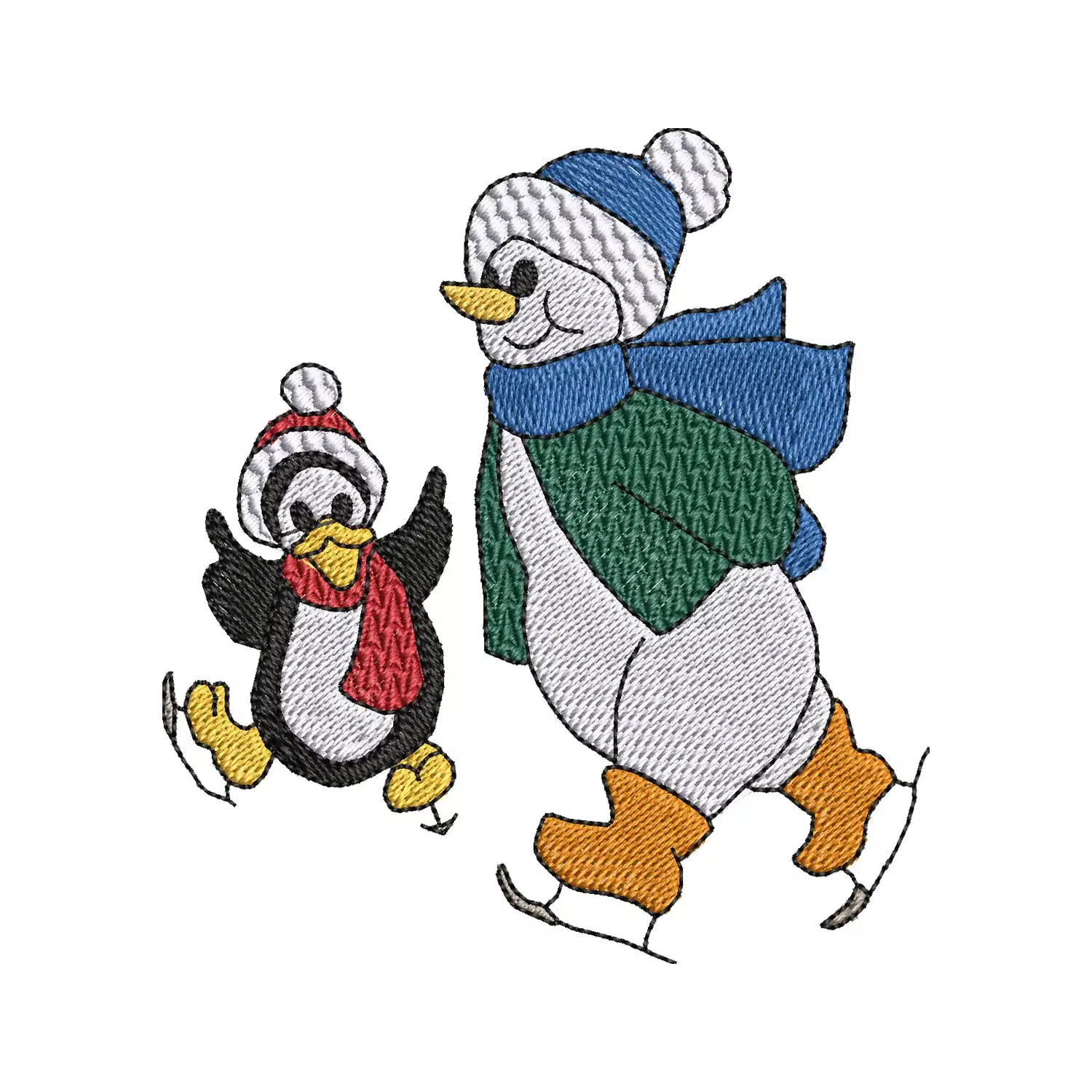 Snowman & Penguin Embroidery Design
