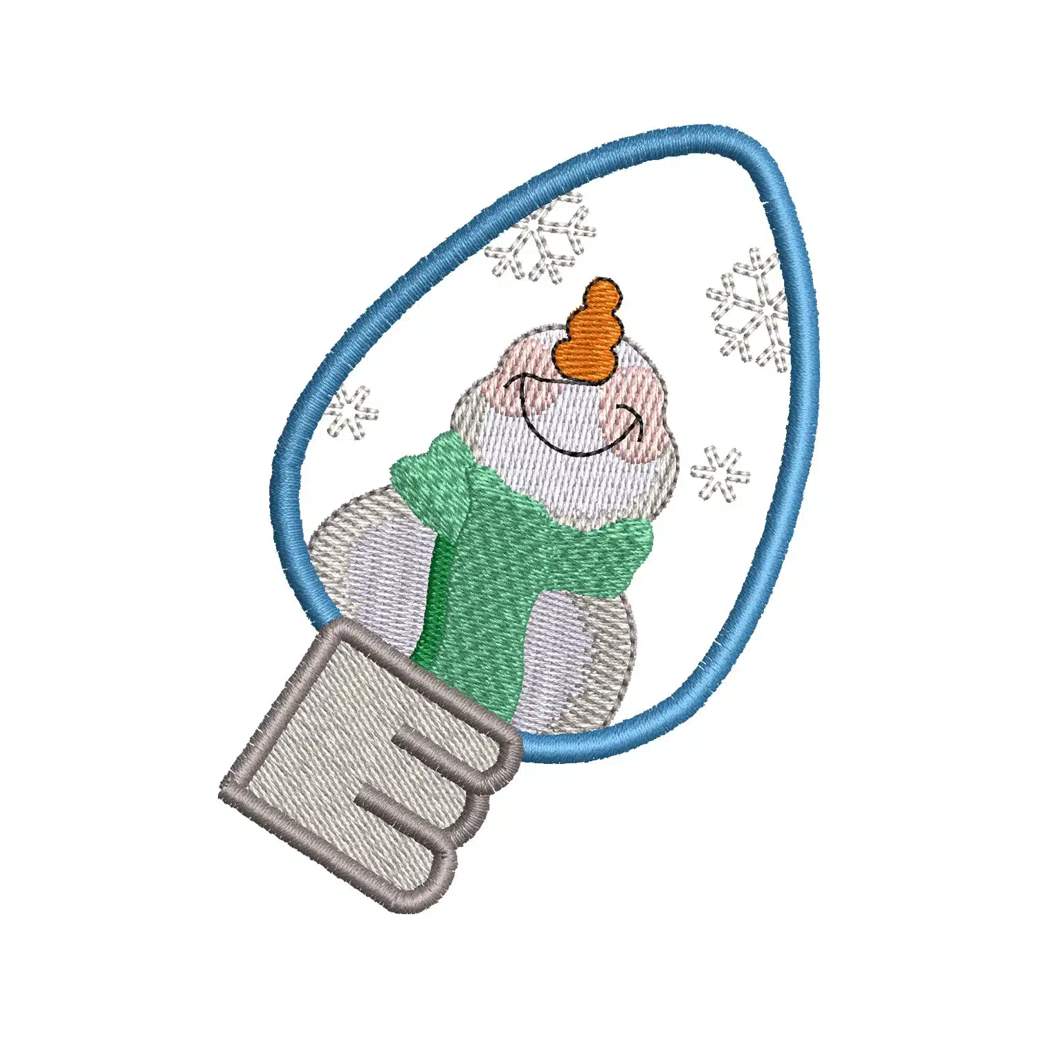 Snowman Bulb Embroidery Design Snowman Bulb Embroidery Design