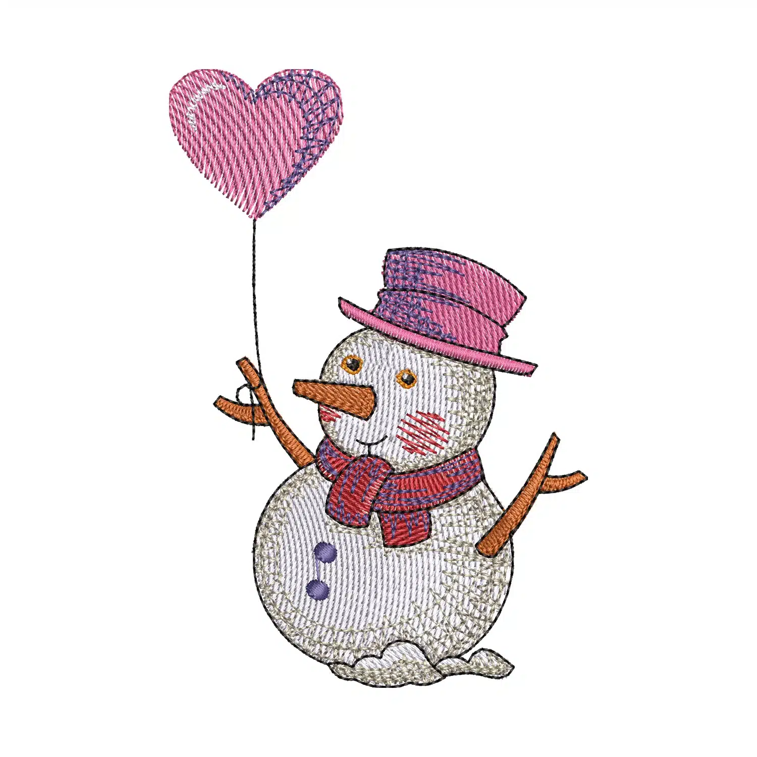 Snowman Balloon Embroidery Design Snowman Balloon Embroidery Design