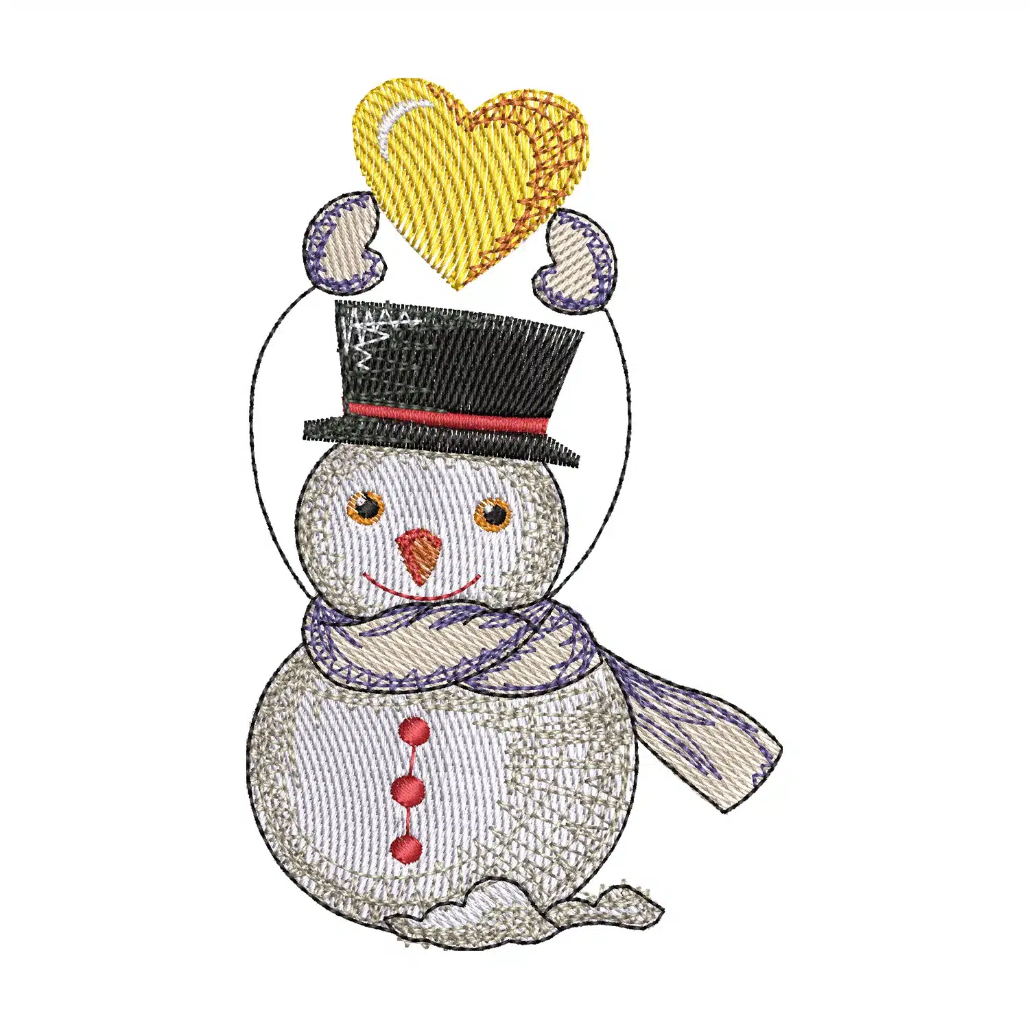 Snowman Balloon Embroidery Design