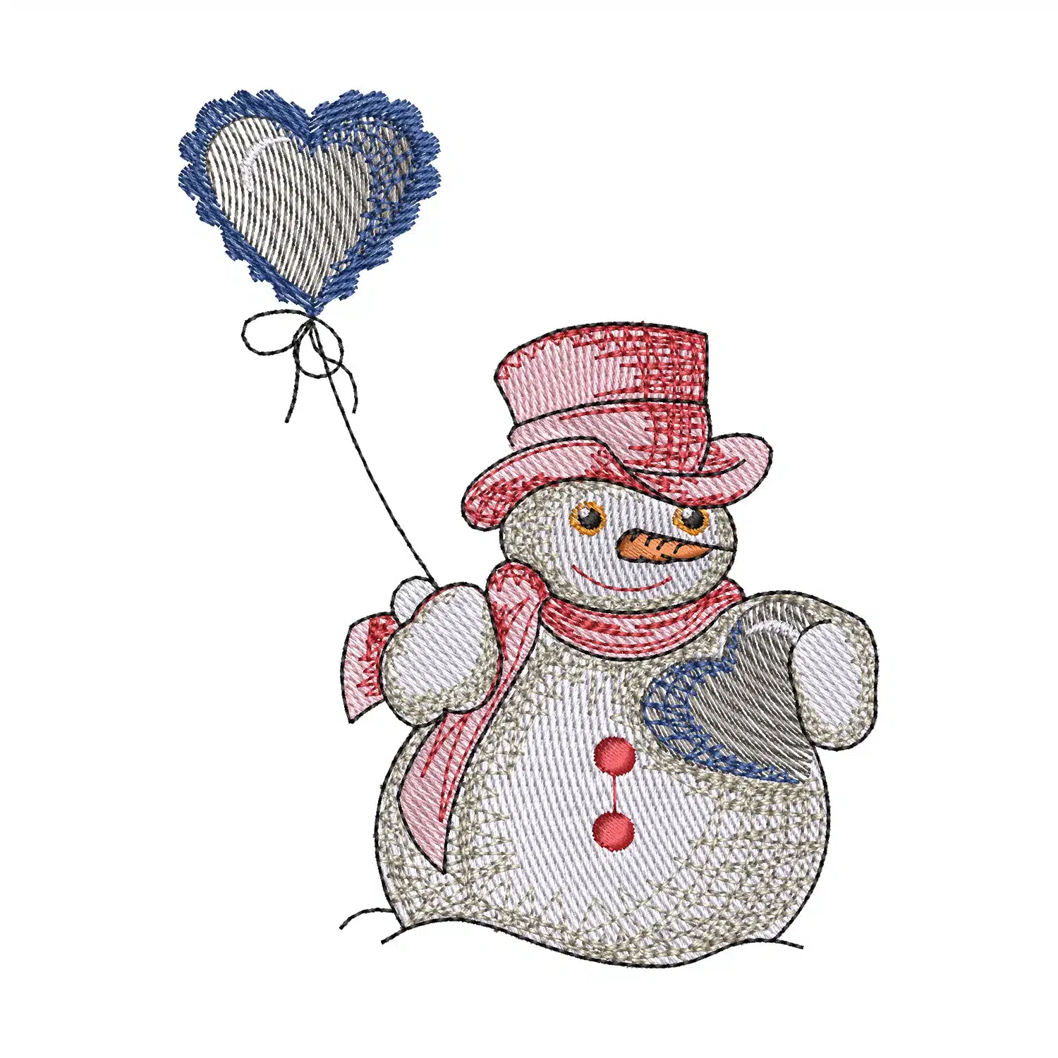 Snowman Balloon Embroidery Design Snowman Balloon Embroidery Design