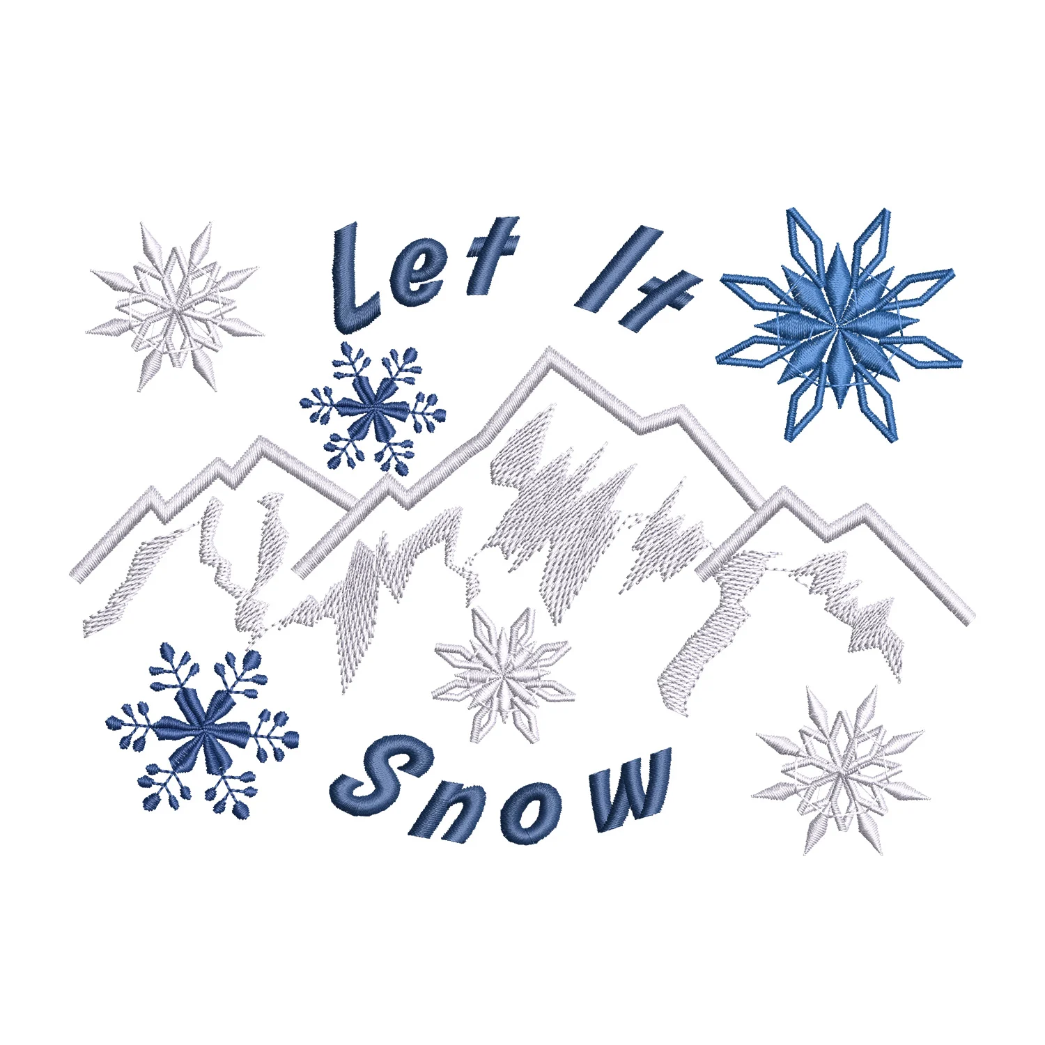 Let it Snow Embroidery Design