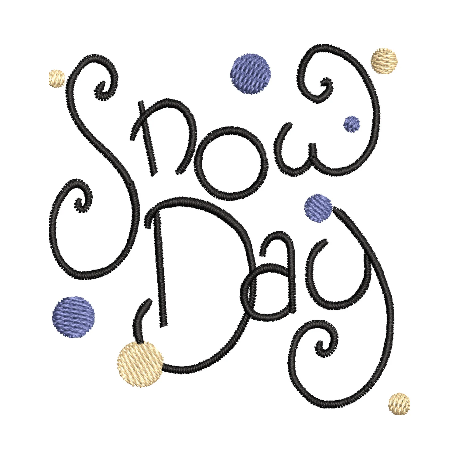 Snow Day Embroidery Design
