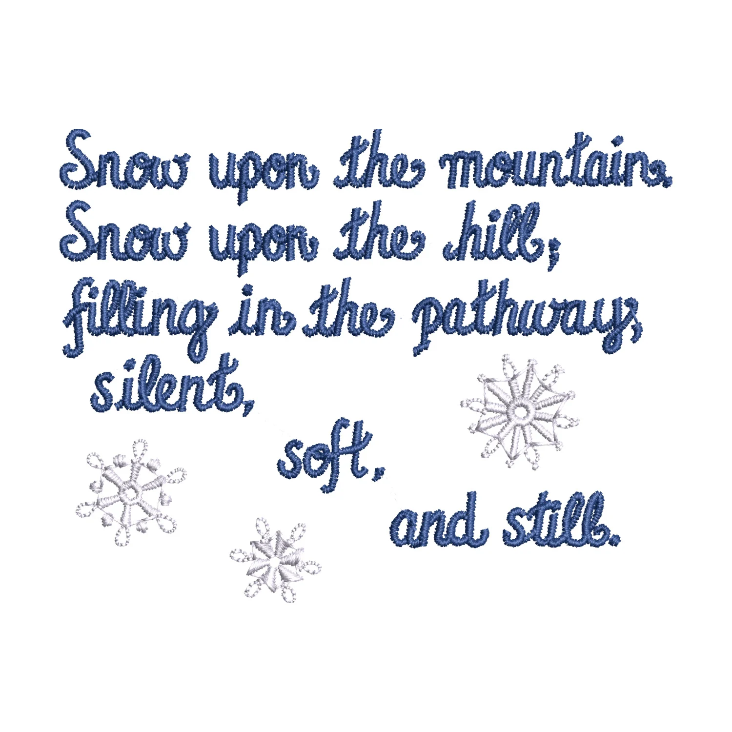 Snow Poem Embroidery Design