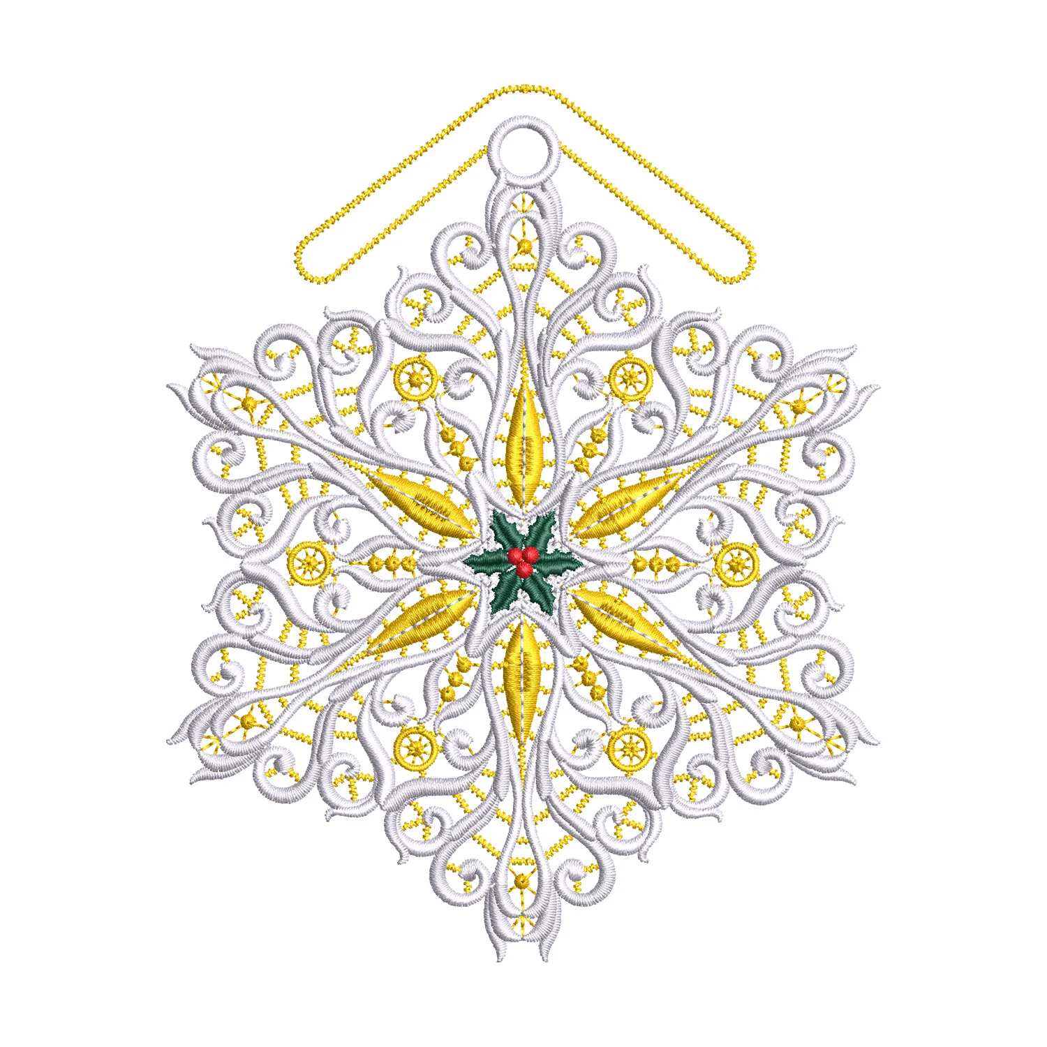 Floral Snowflake Embroidery Design