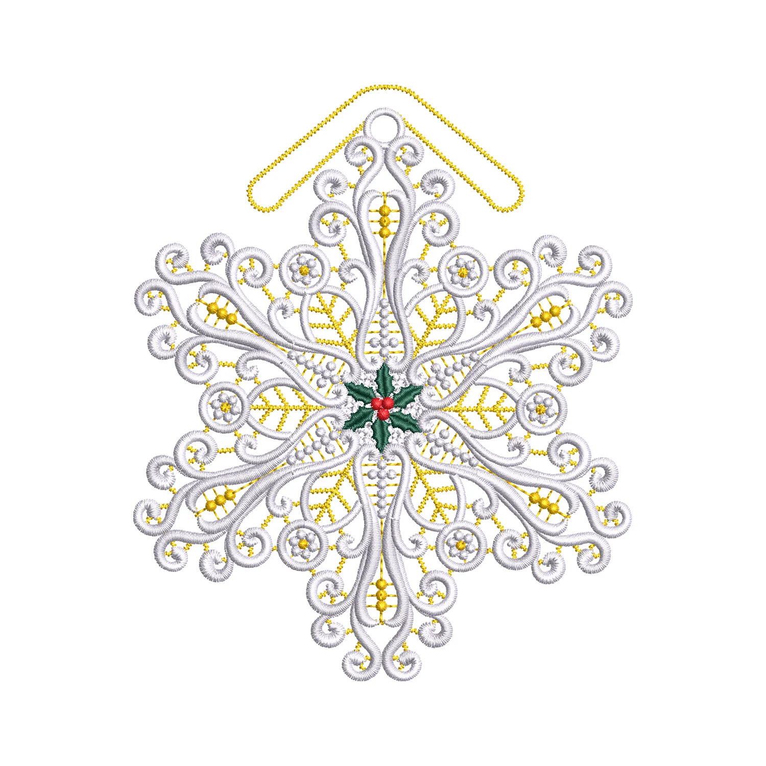 Floral Snowflake Embroidery Design