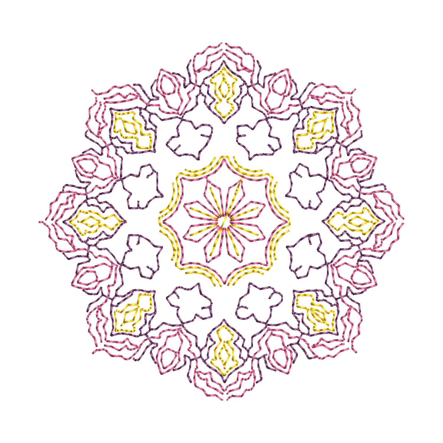 Colorful Snowflake Embroidery Design